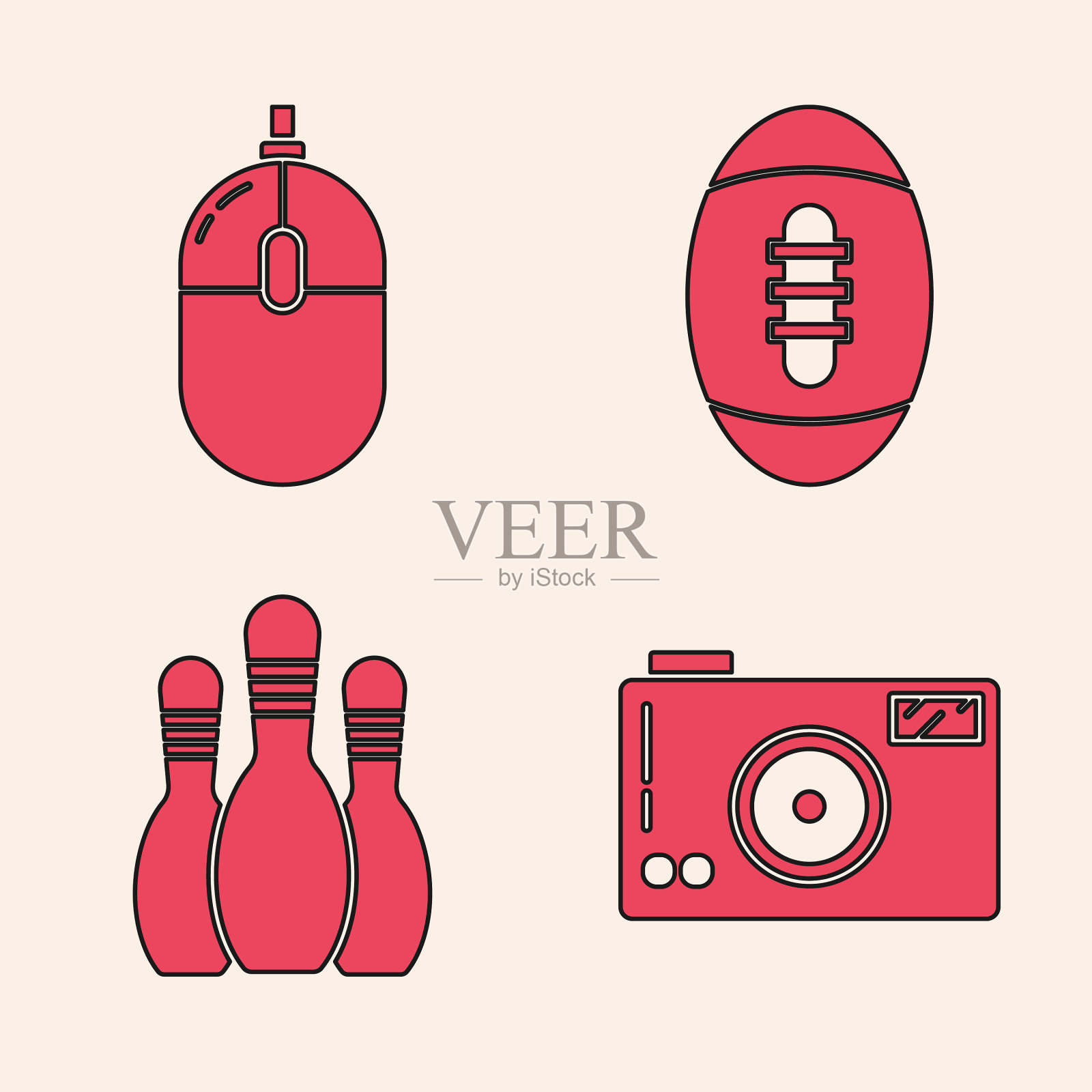 设置照相相机电脑鼠标美国图标素材