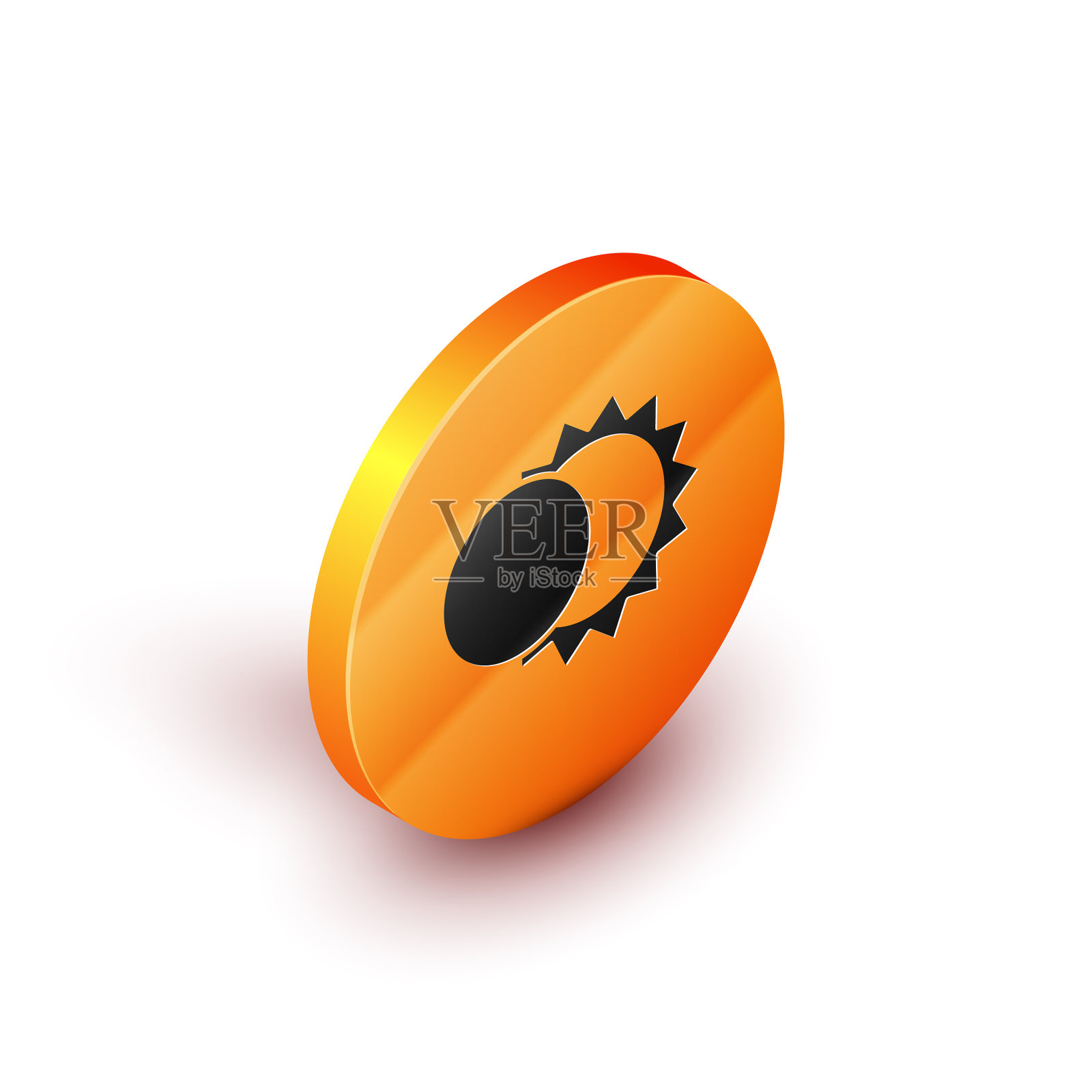 等距日食太阳图标孤立上插画图片素材