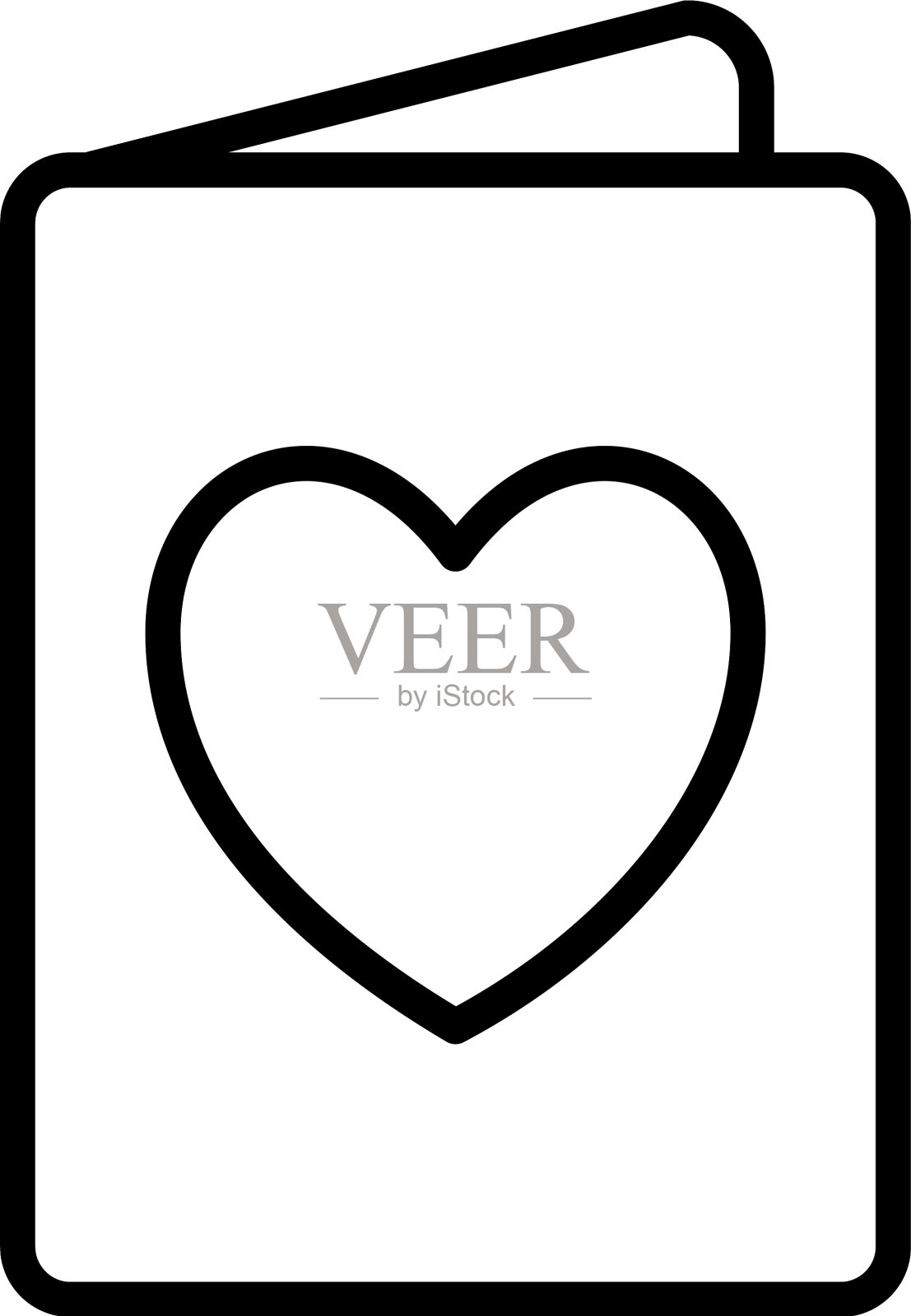 爱心卡片用心线风格图标设计插画图片素材