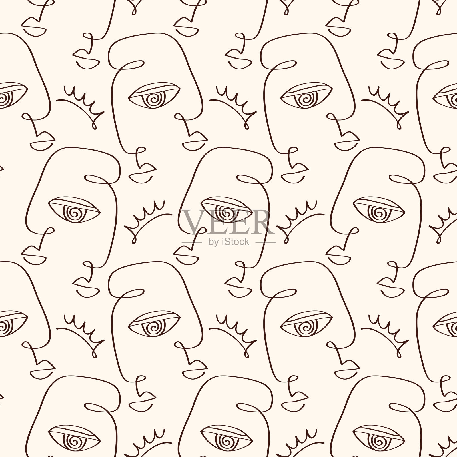 抽象原始面无缝图案纹理插画图片素材