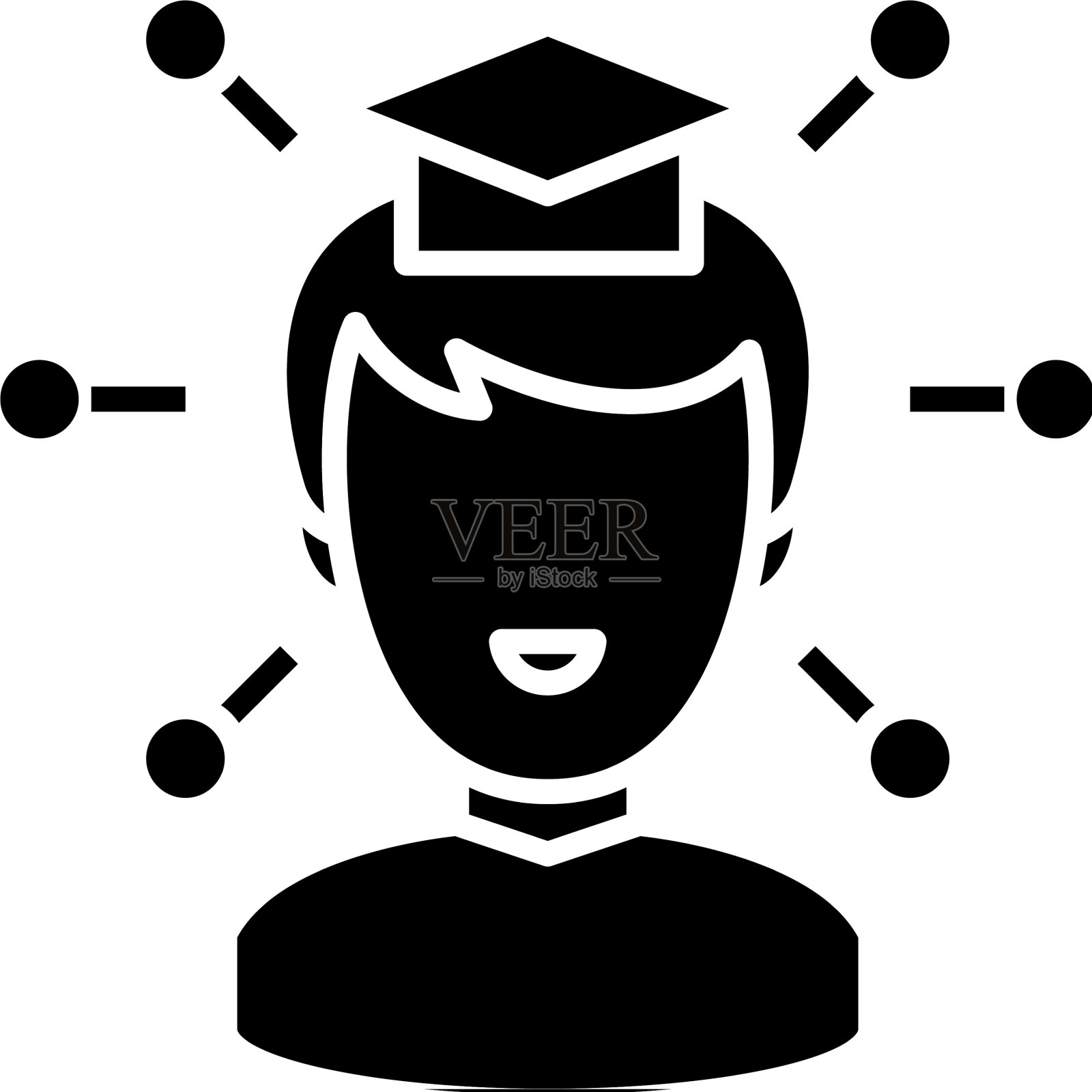 研究头脑黑色图标的概念插画图片素材