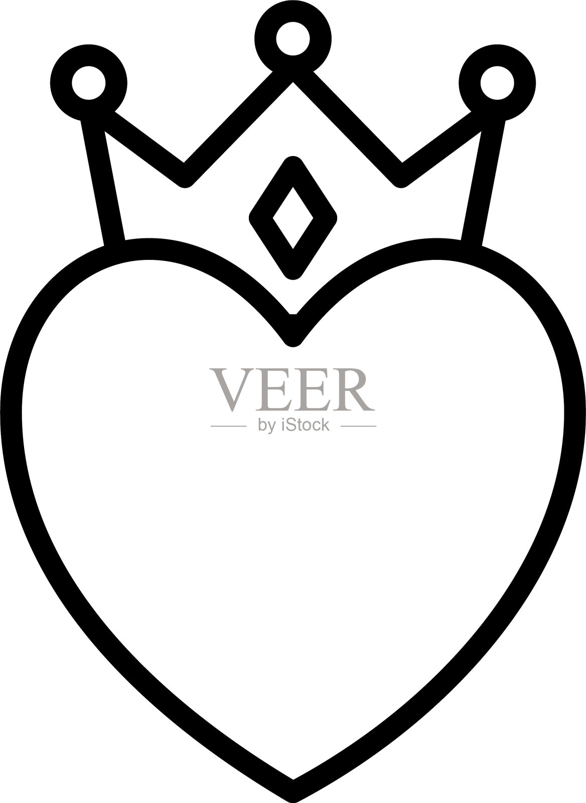 心带皇冠的线条造型图标设计插画图片素材