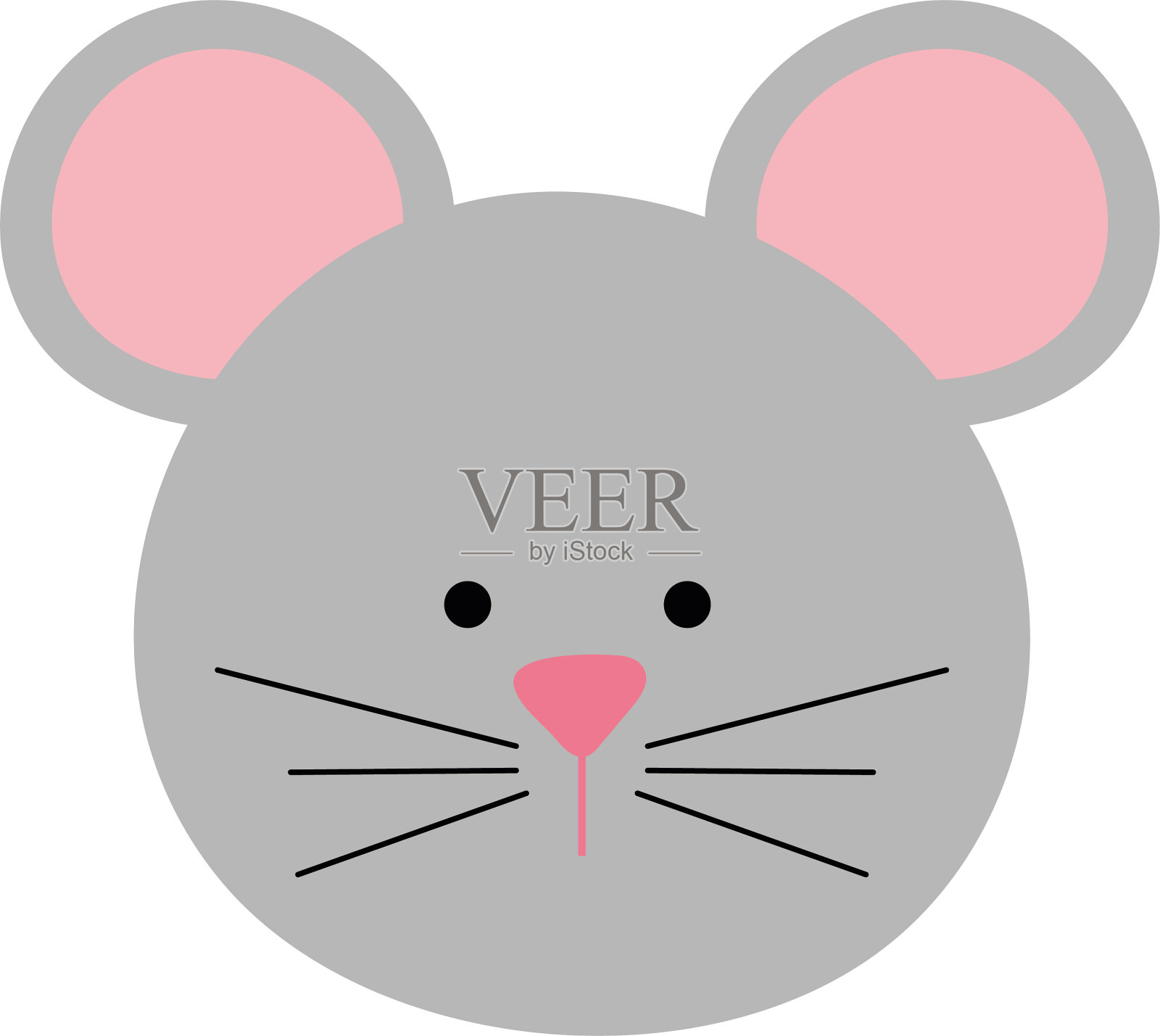 可爱的鼠标卡通平面风格图标设计插画图片素材