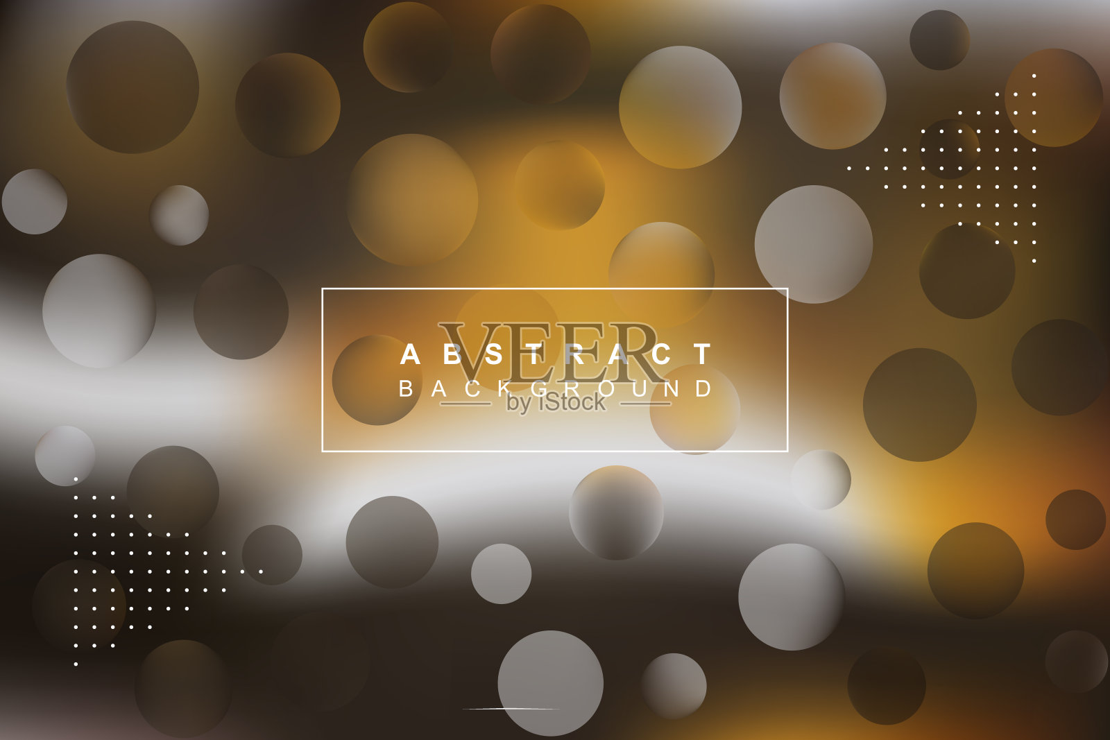 模糊抽象矢量背景与文本和圆形元素和虚线装饰插画图片素材