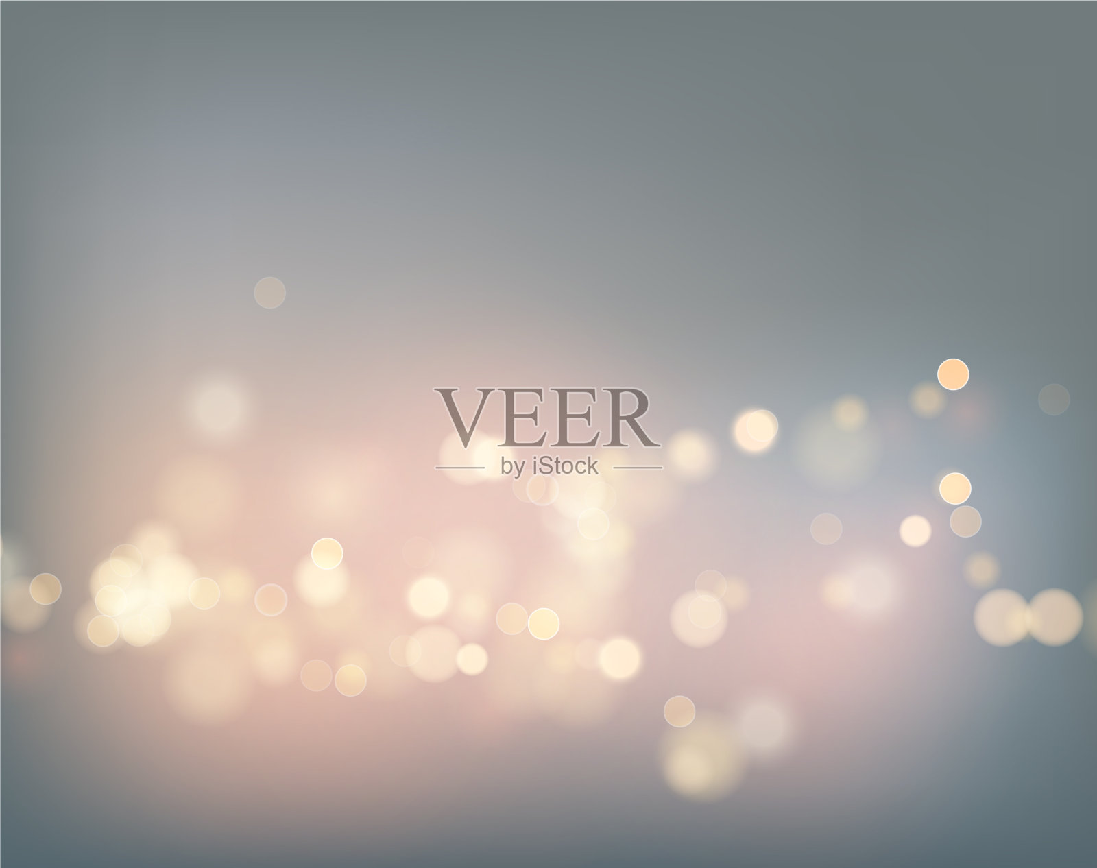 夜晚城市灰色的天空与镜头光晕和散焦插画图片素材