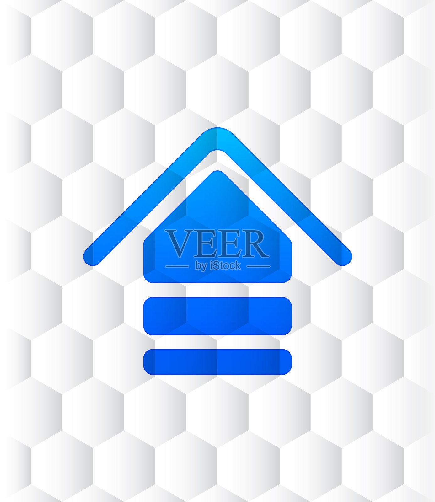 上传图标六边形无缝图案抽象白色背景插画图片素材