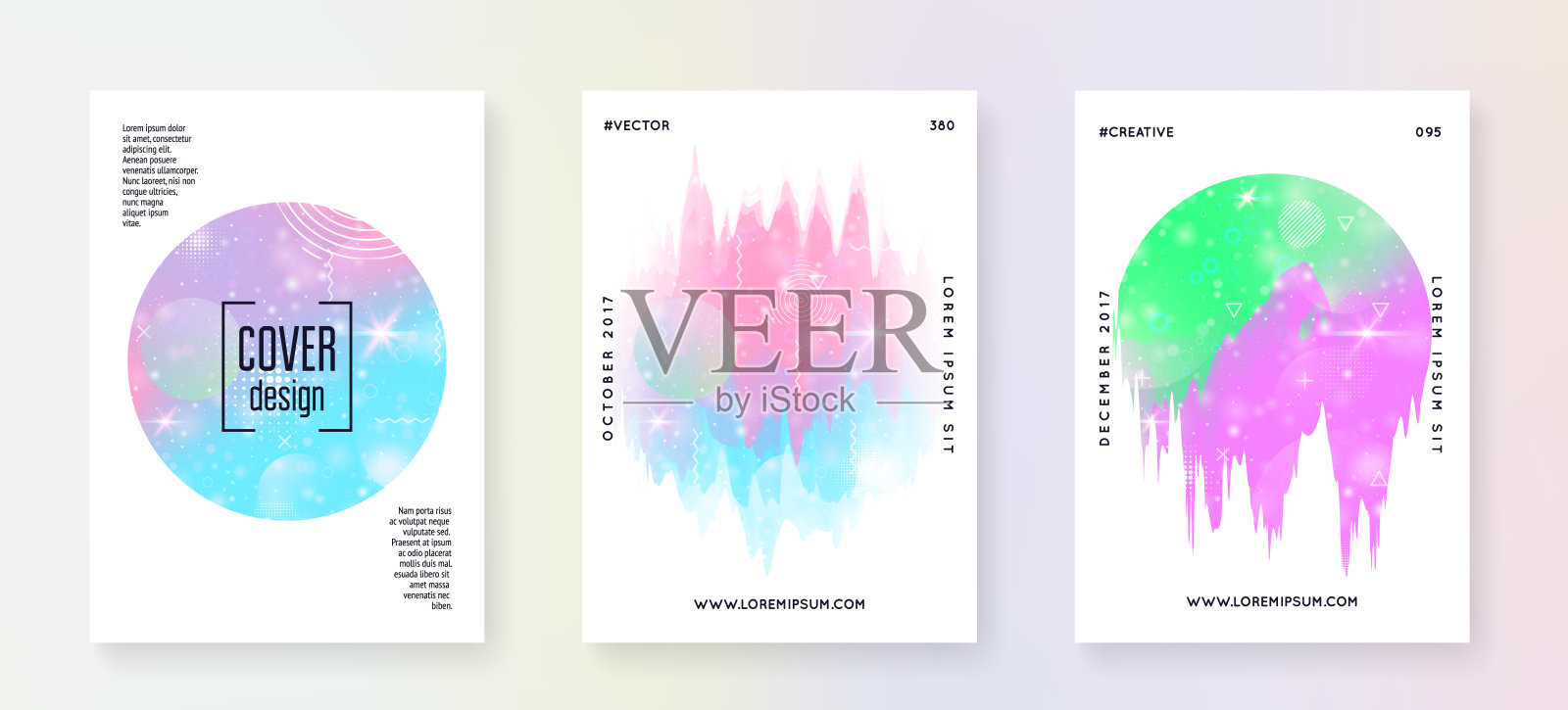 独角兽飞行。卡哇伊彩虹全息图。公主全息梯度。设计模板素材