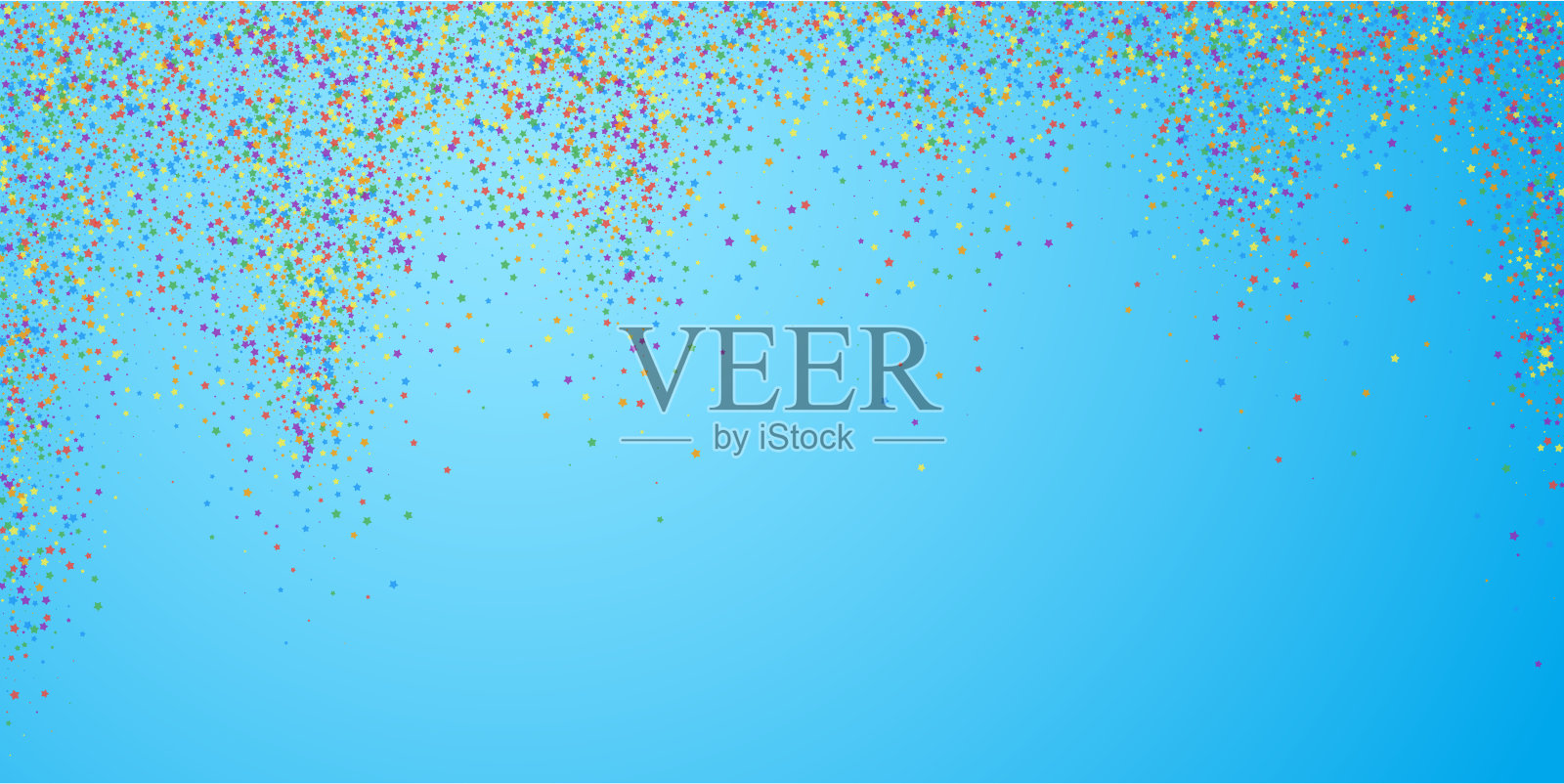 节日的五彩纸屑。庆祝的星星。幼稚的禁闭室插画图片素材