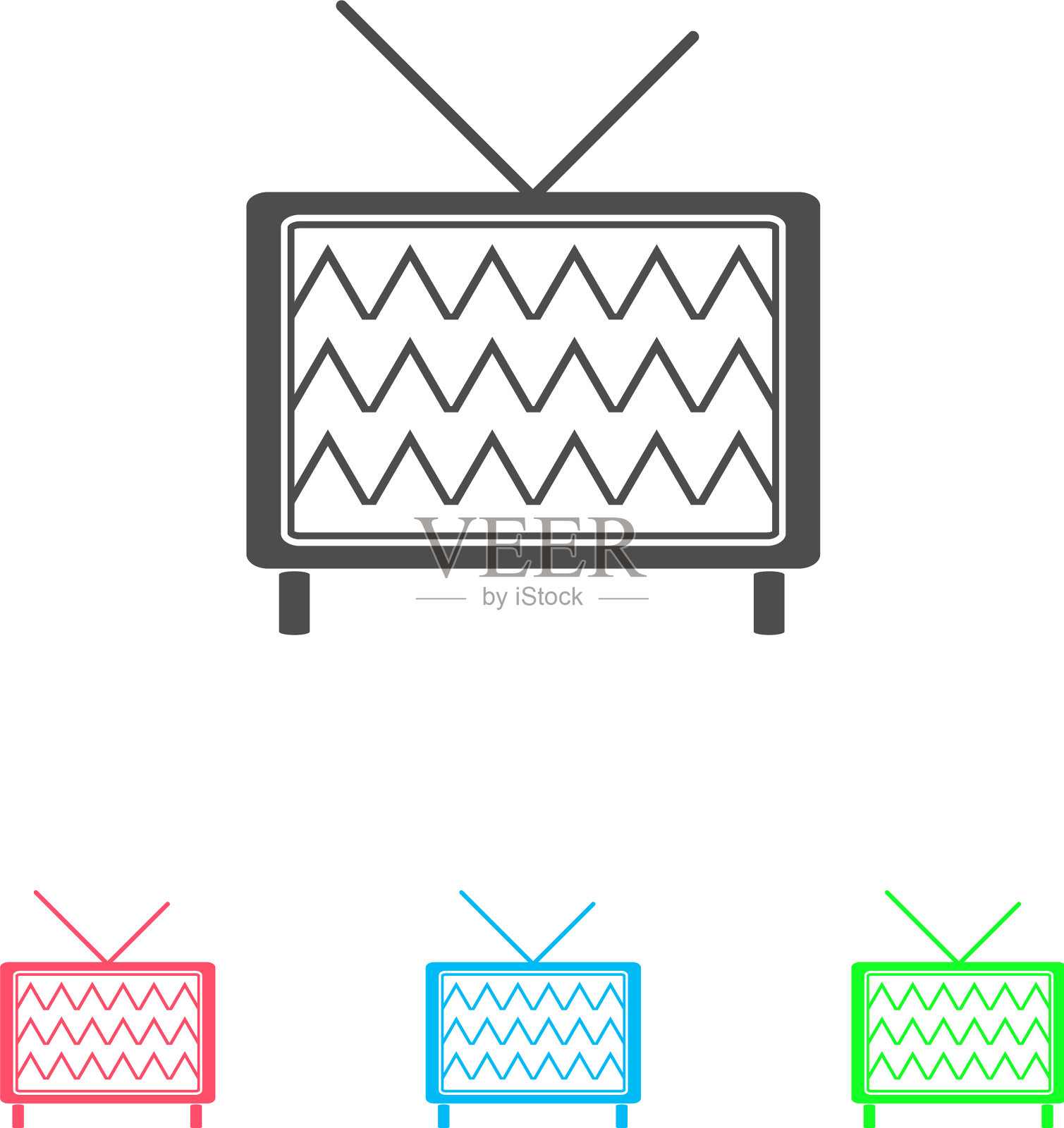 电视图标平插画图片素材