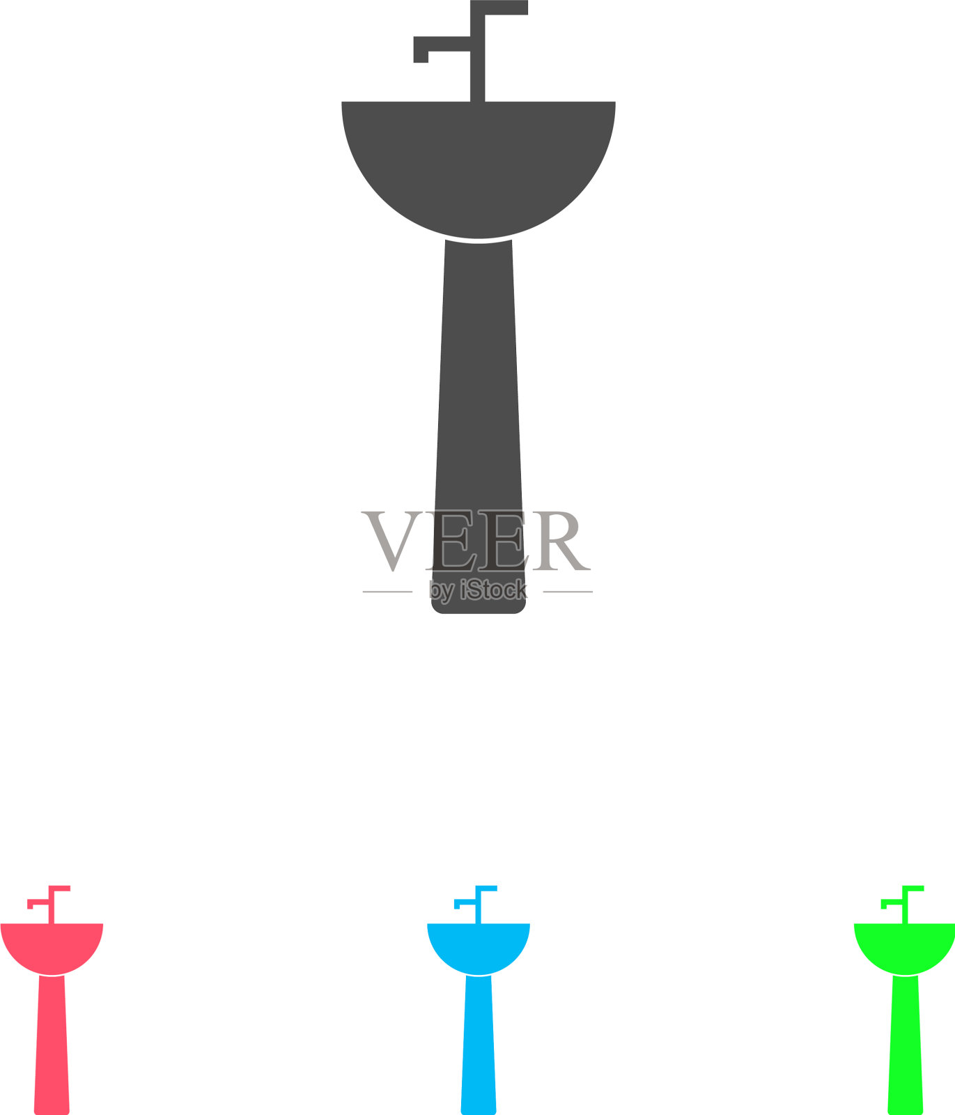 脸盆图标平插画图片素材