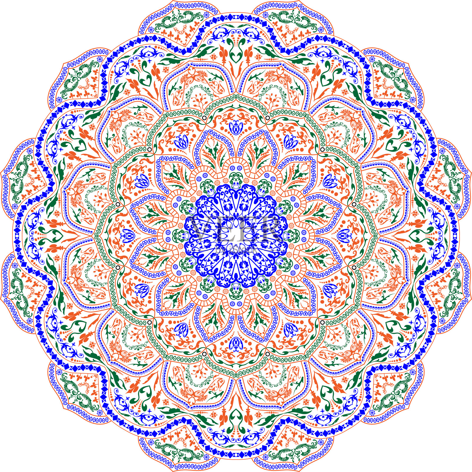 抽象的曼荼罗22插画图片素材