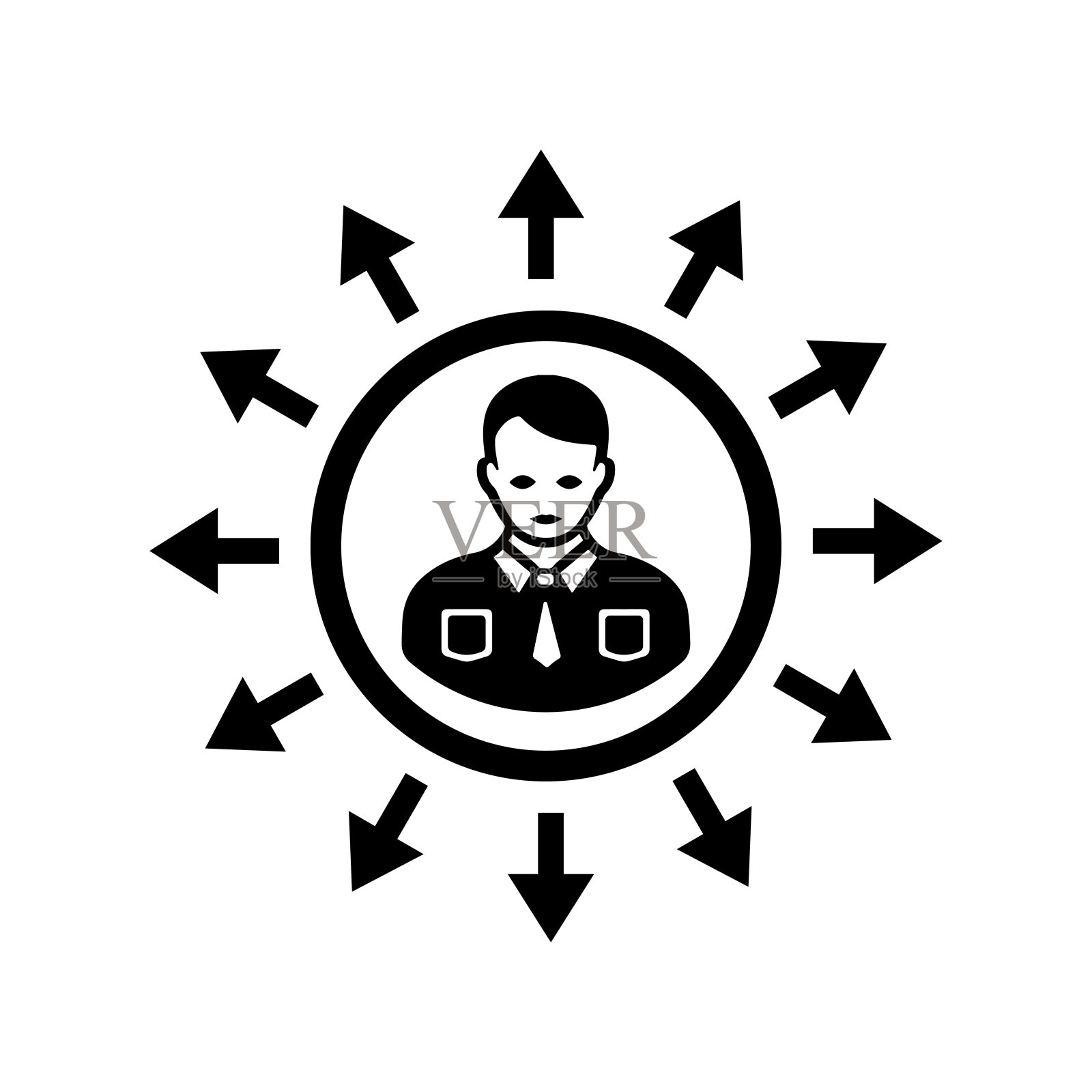 业务方向图标/黑色矢量插画图片素材