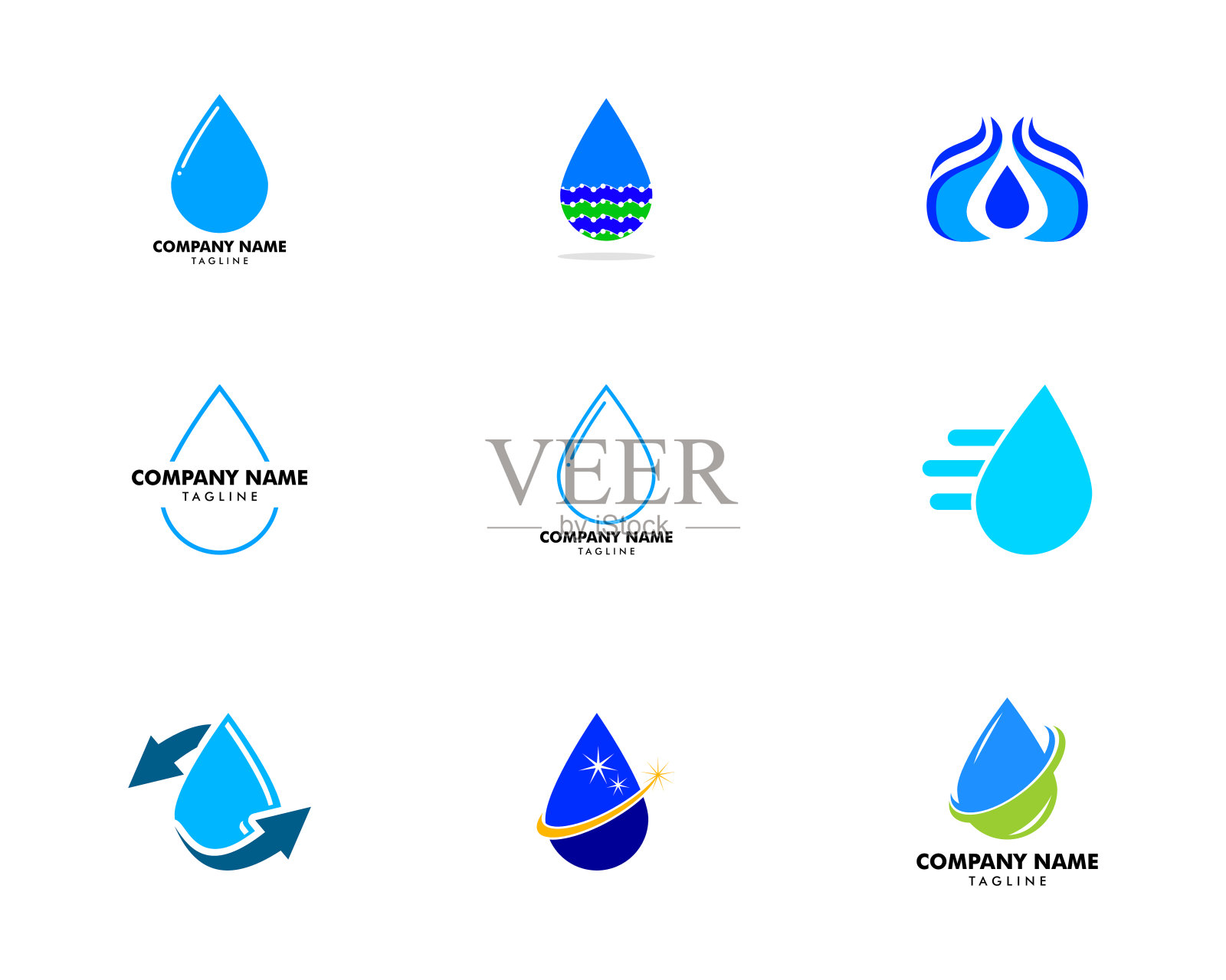 水滴设计矢量模板集插画图片素材