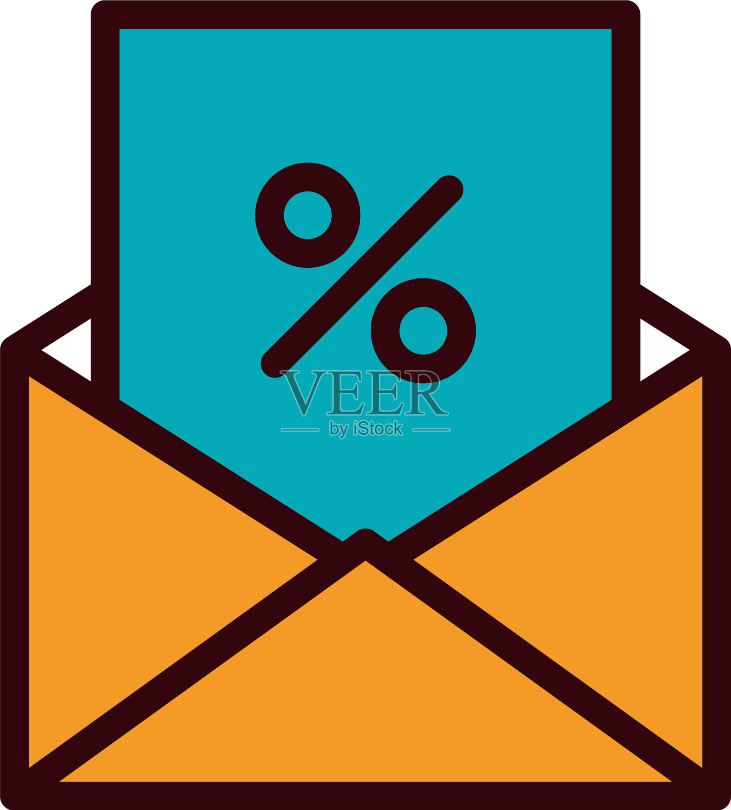 孤立的购物信封线和填充风格插画图片素材