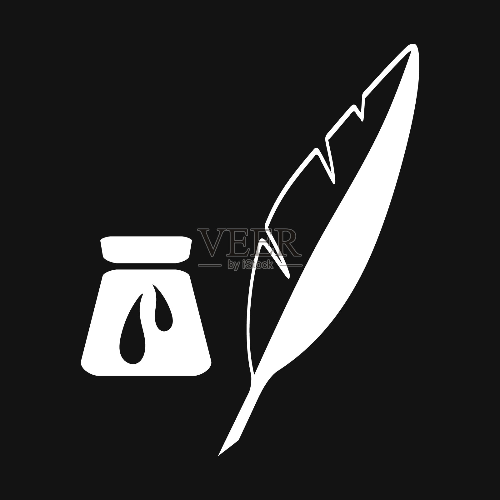 羽毛学校设置图标。企业的象征。矢量插图。每股收益10插画图片素材