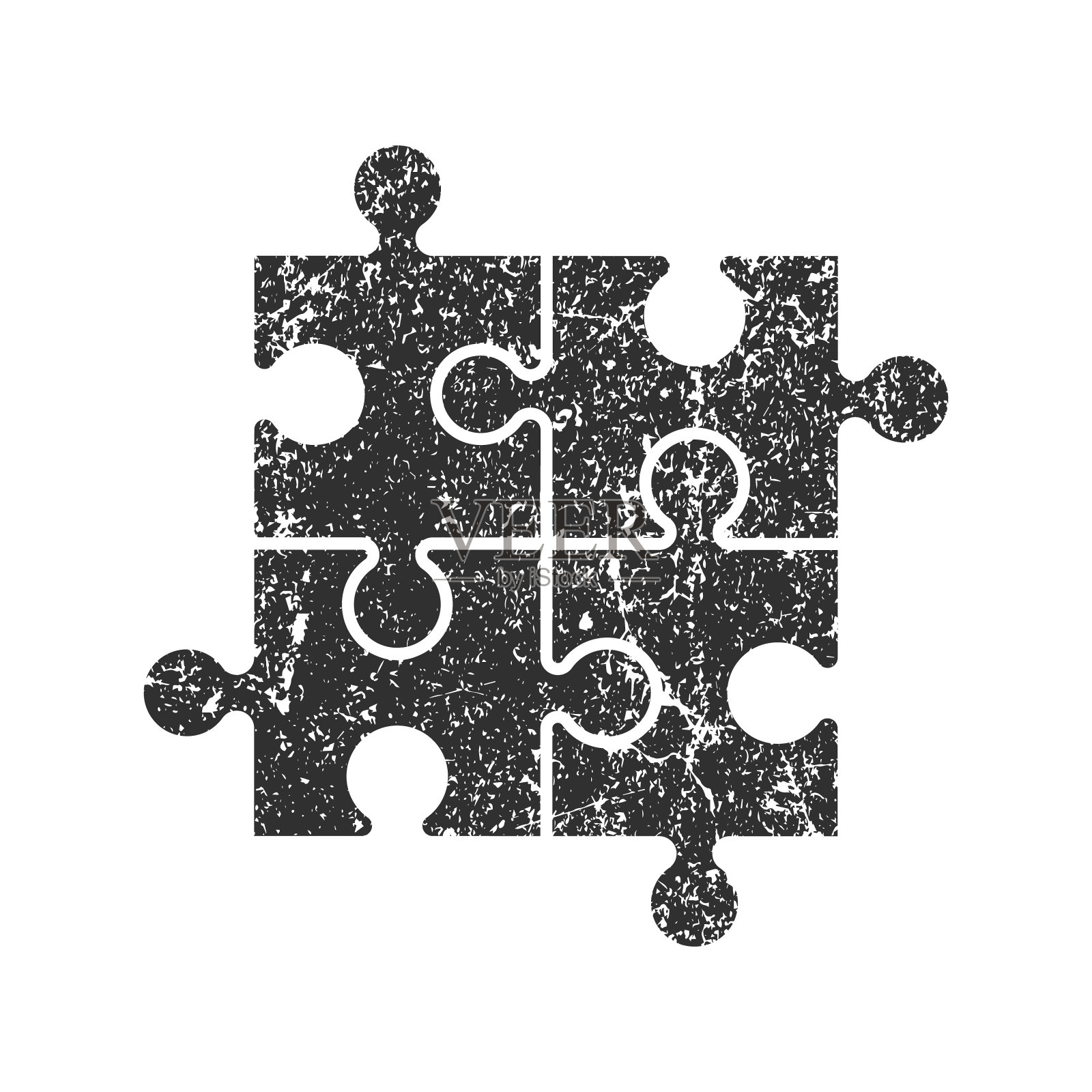 七巧板拼图片平面图标符号。群控连接标志标志。矢量插图形象。孤立在白色背景上。插画图片素材