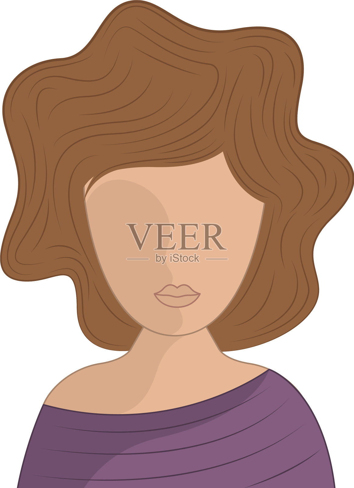 孤立的女人图标插画图片素材