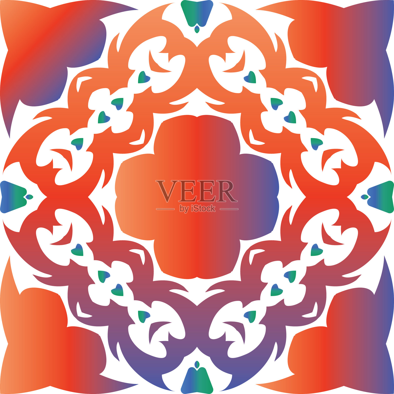 瓷砖上的民族色彩点缀插画图片素材