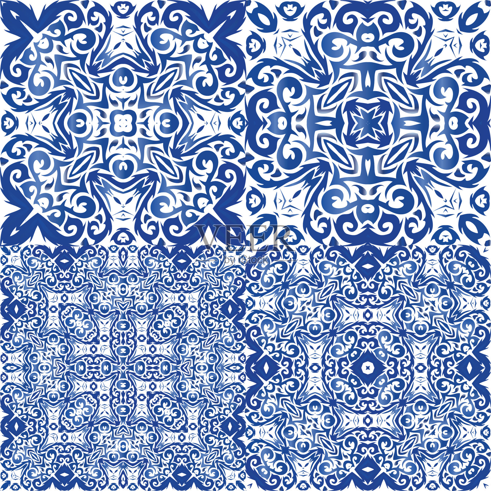 瓷砖上的民族色彩点缀插画图片素材