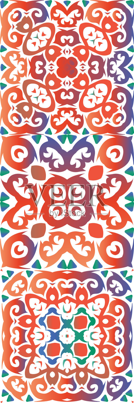 瓷砖上的民族色彩点缀插画图片素材
