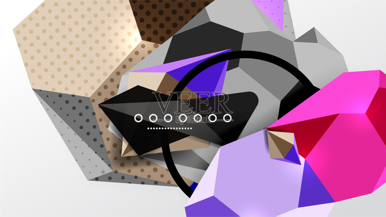 抽象背景-三维多边形几何插画图片素材