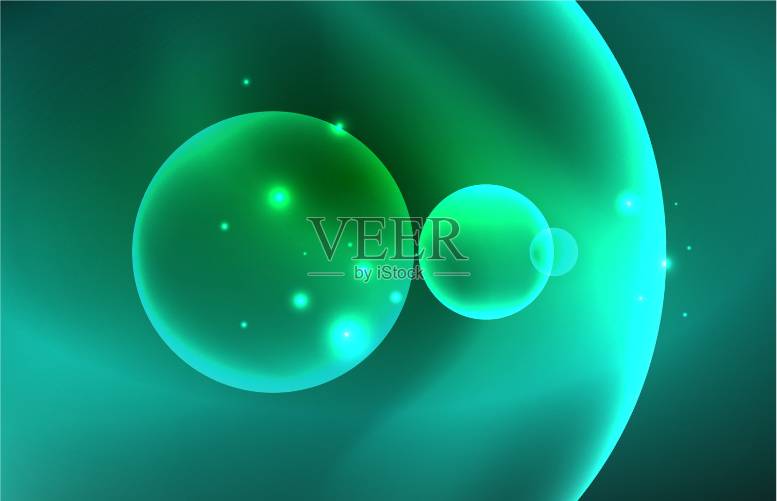 霓虹灯闪闪发光透明发光的圆与光插画图片素材