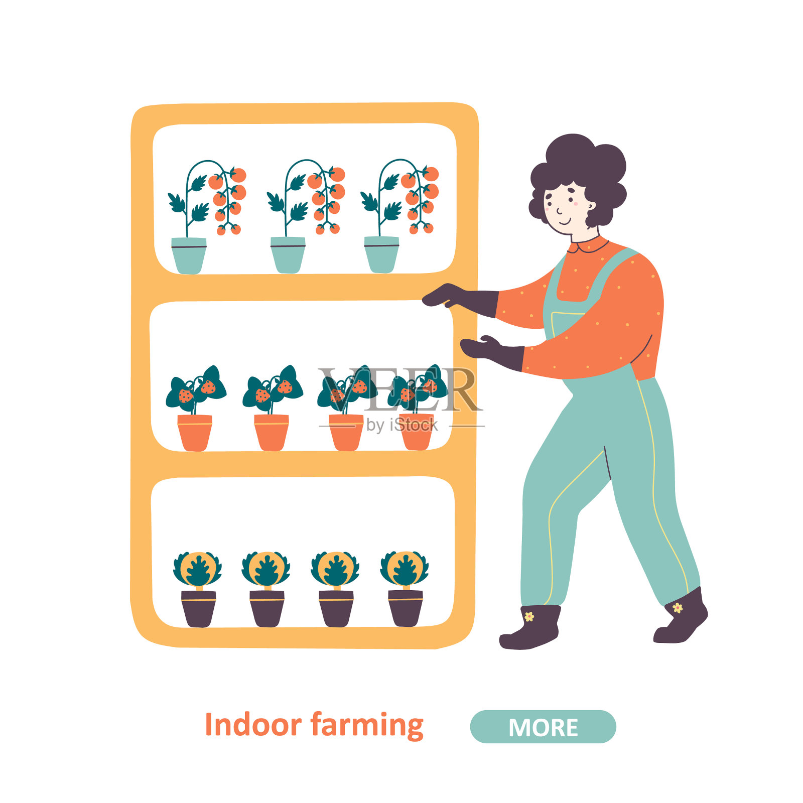 室内农艺产业落地插画图片素材