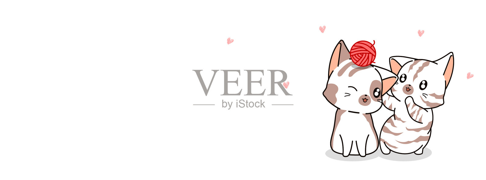 2猫是如此可爱插画图片素材