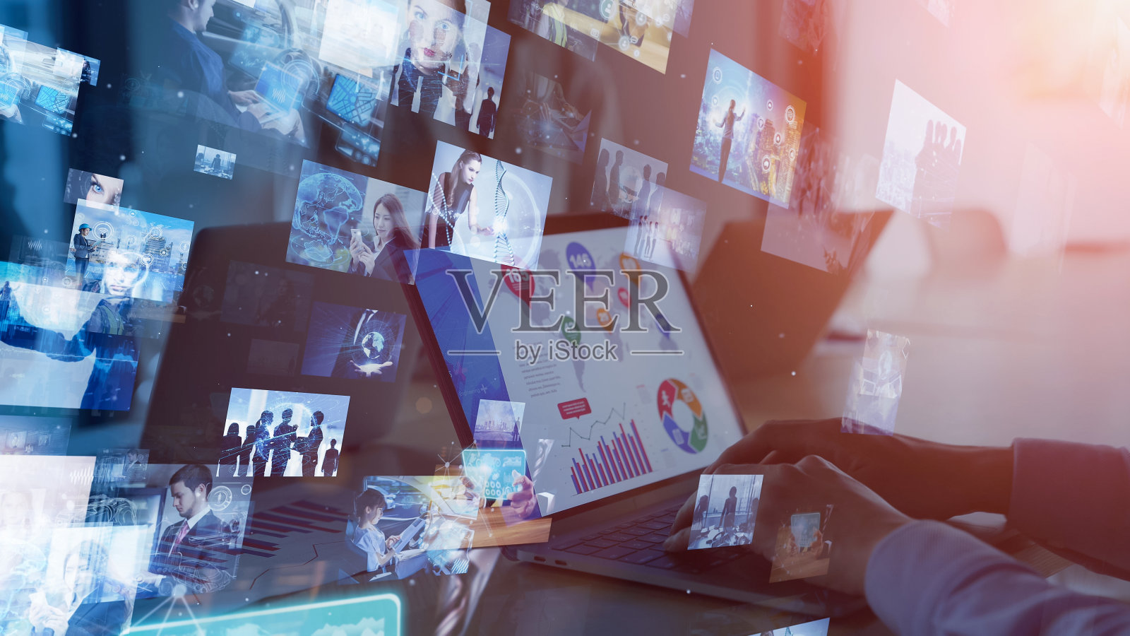 视觉内容的概念。社交网络服务。流媒体视频。通信网络。照片摄影图片