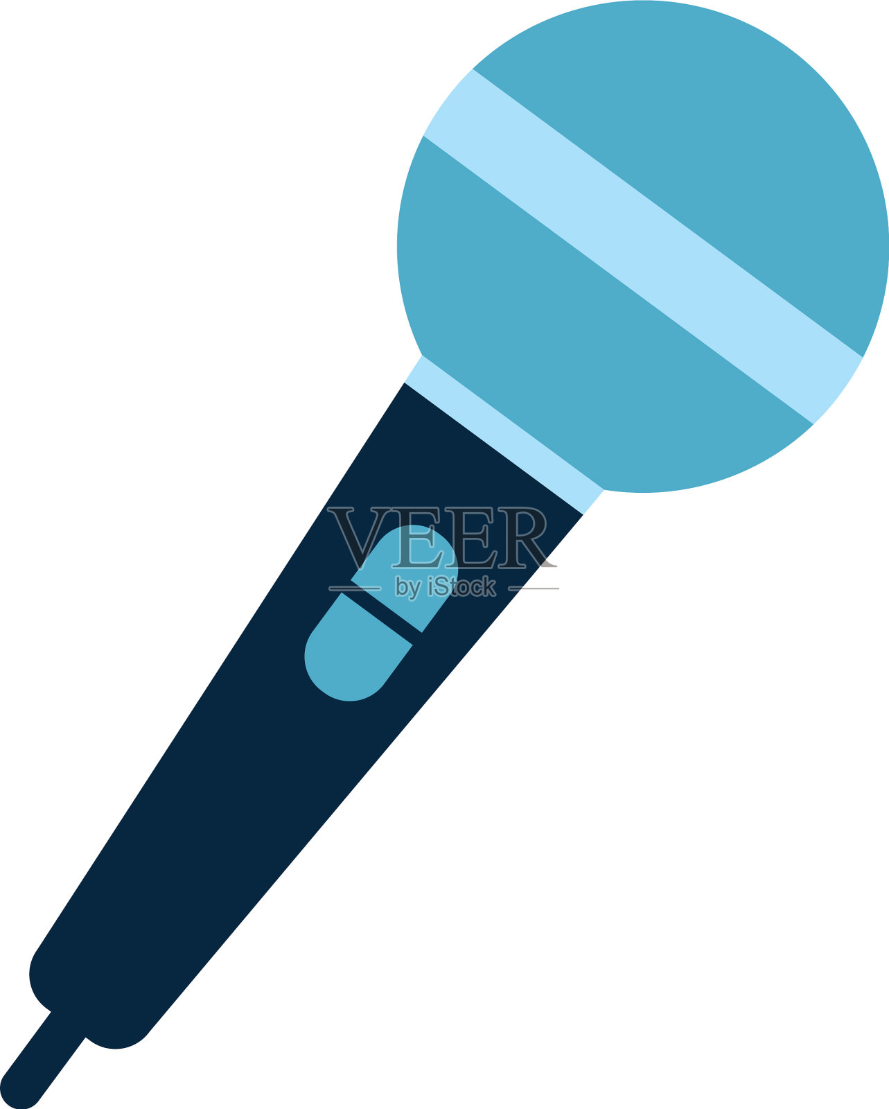 孤立音乐麦克风平面风格图标设计元素图片