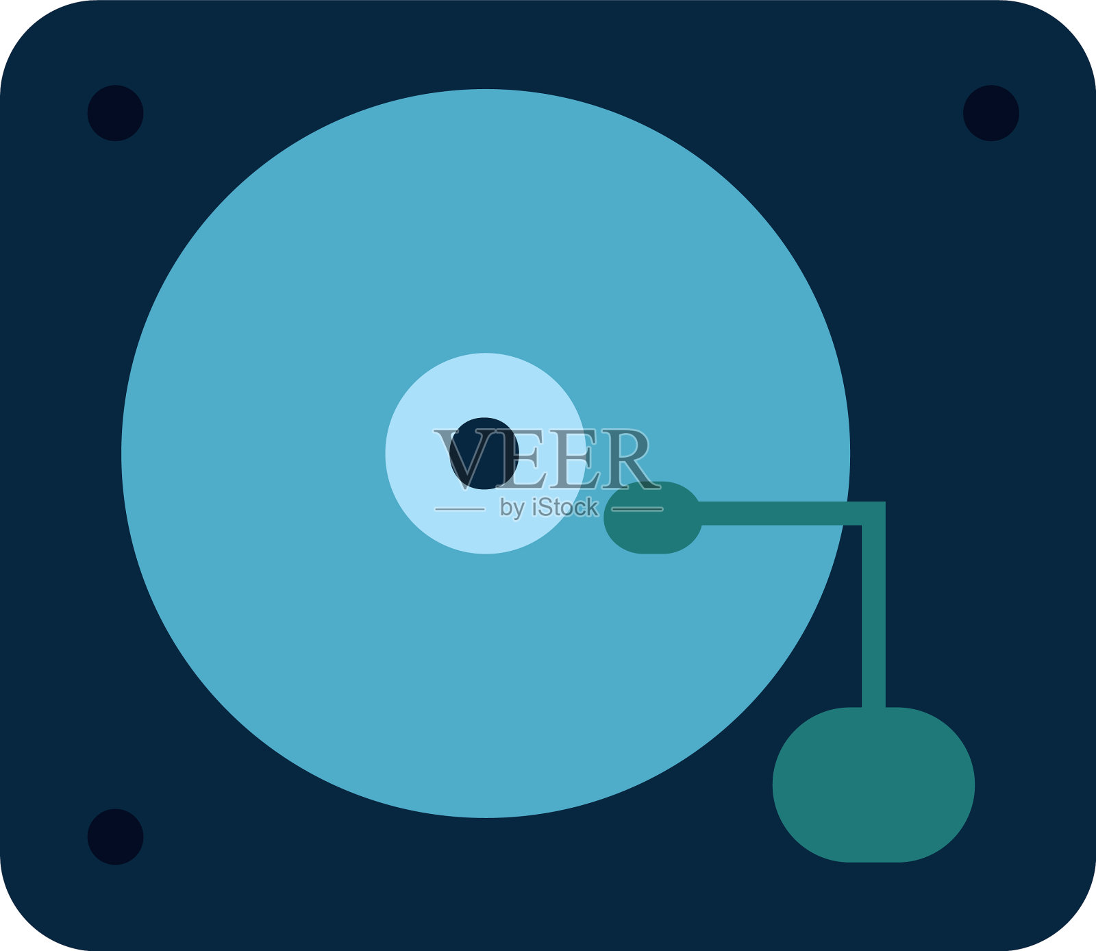 孤立的音乐转盘与vinyl flat风格设计元素图片