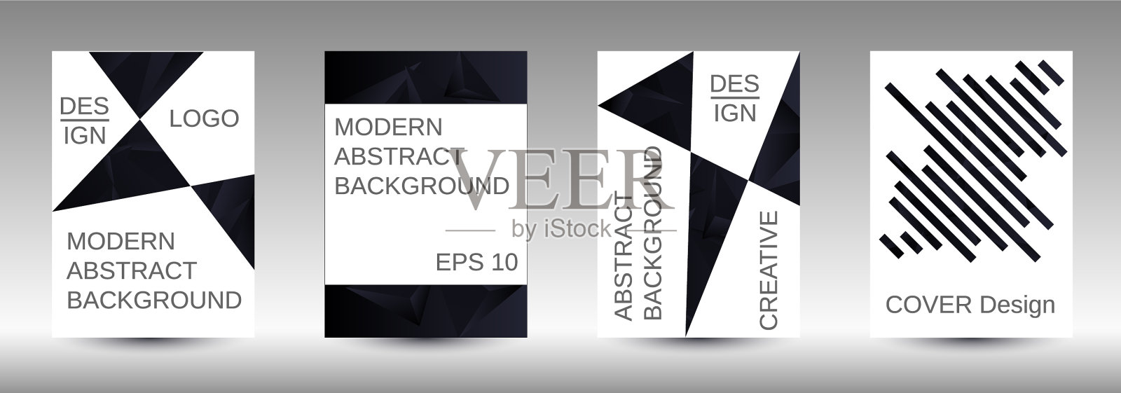 一套现代抽象封面插画图片素材