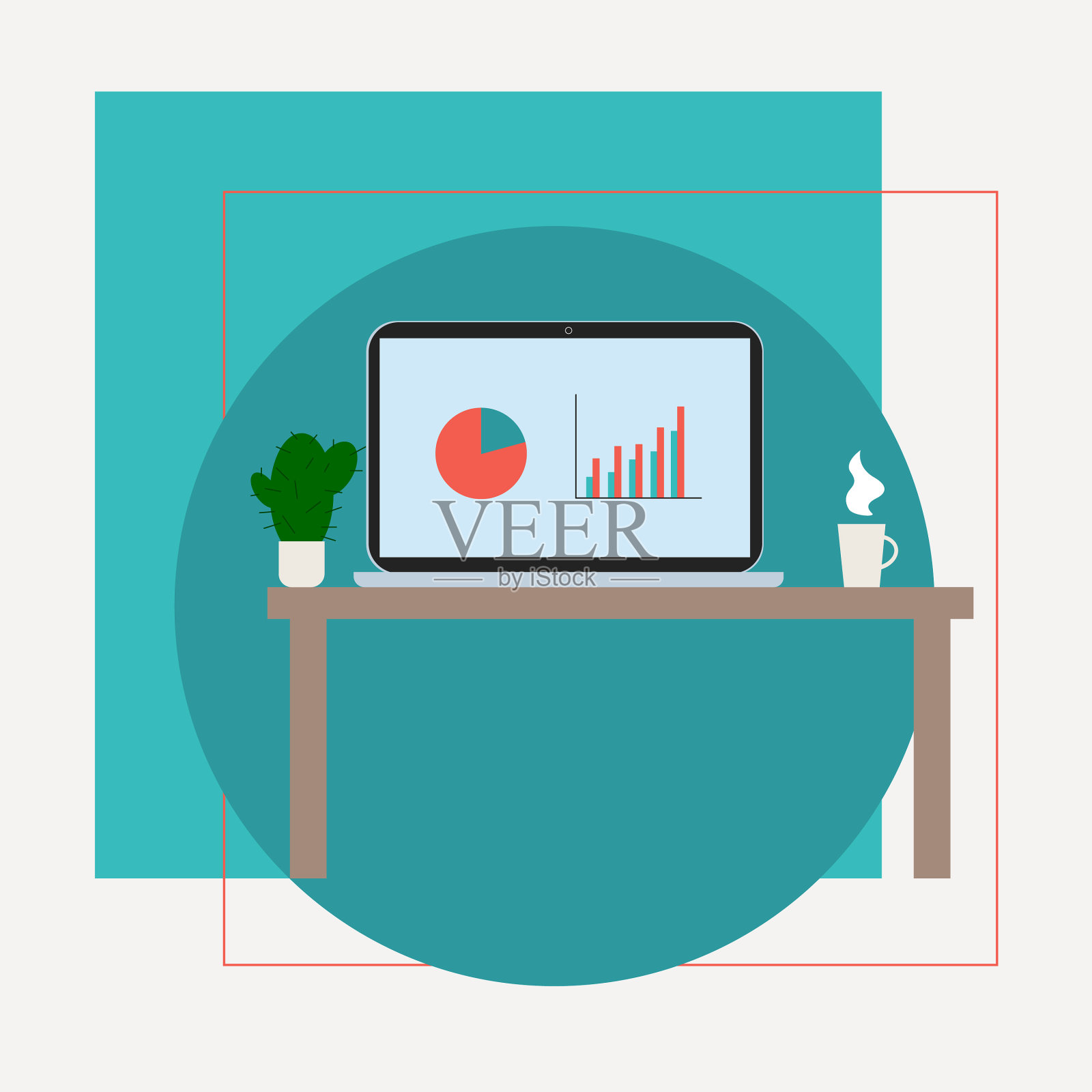 台式电脑设计插画图片素材