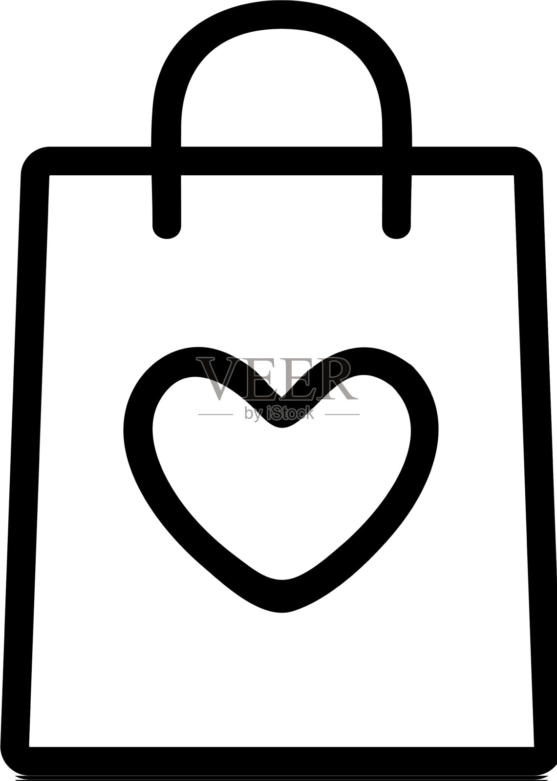 包装和心脏图标孤立轮廓图标素材