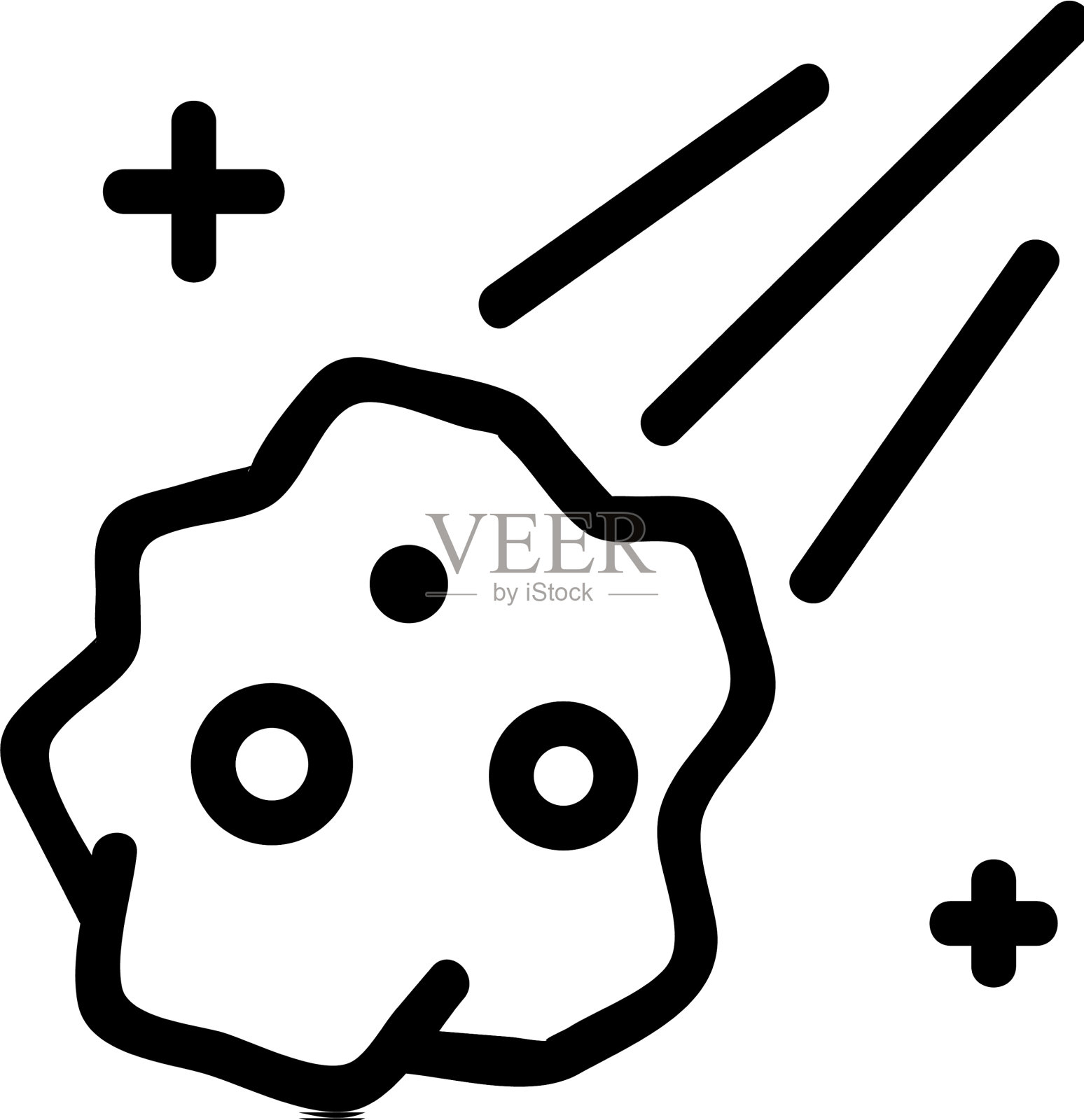 陨石图标孤立轮廓符号插画图片素材