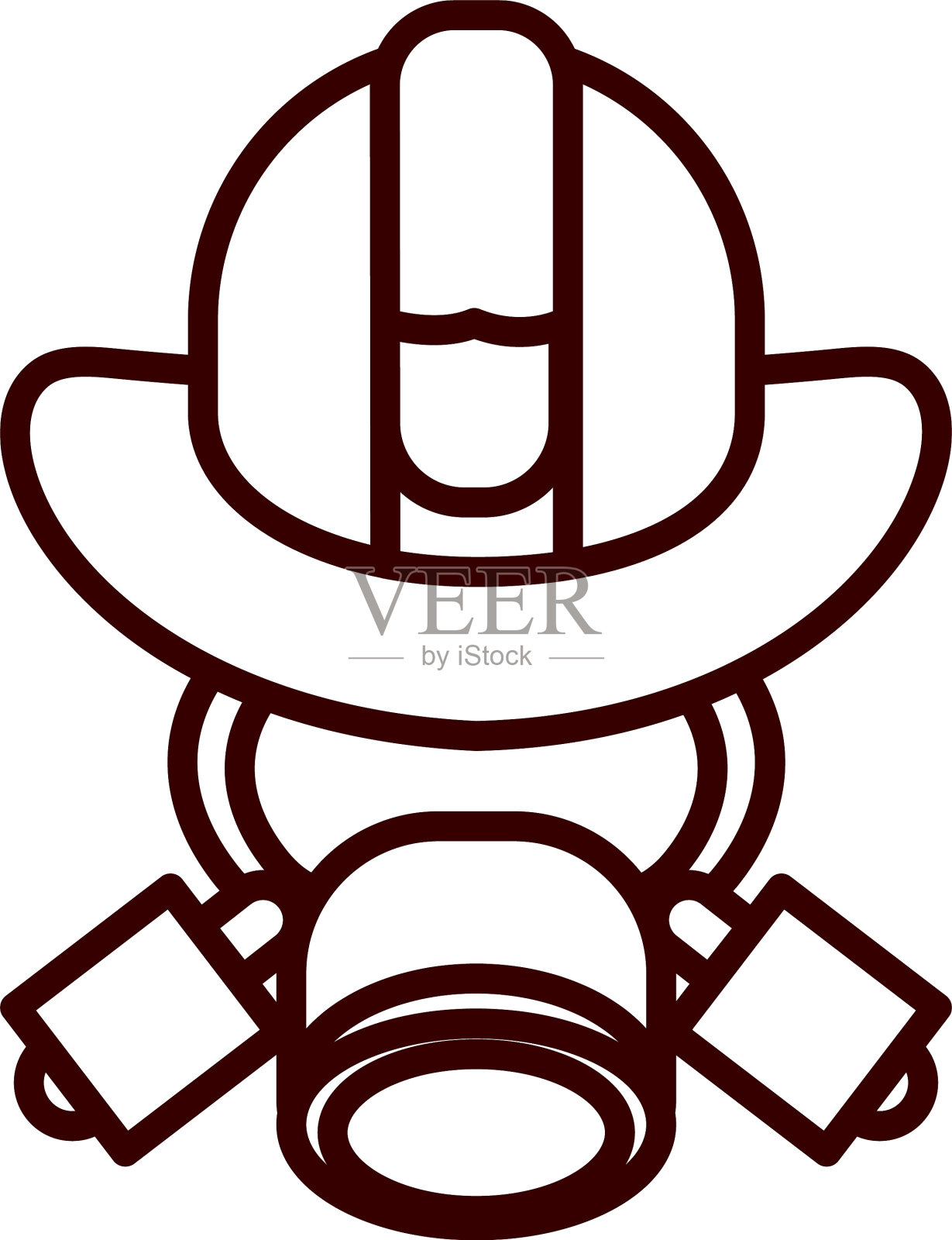 消防员面具与帽子风格的图标图标素材