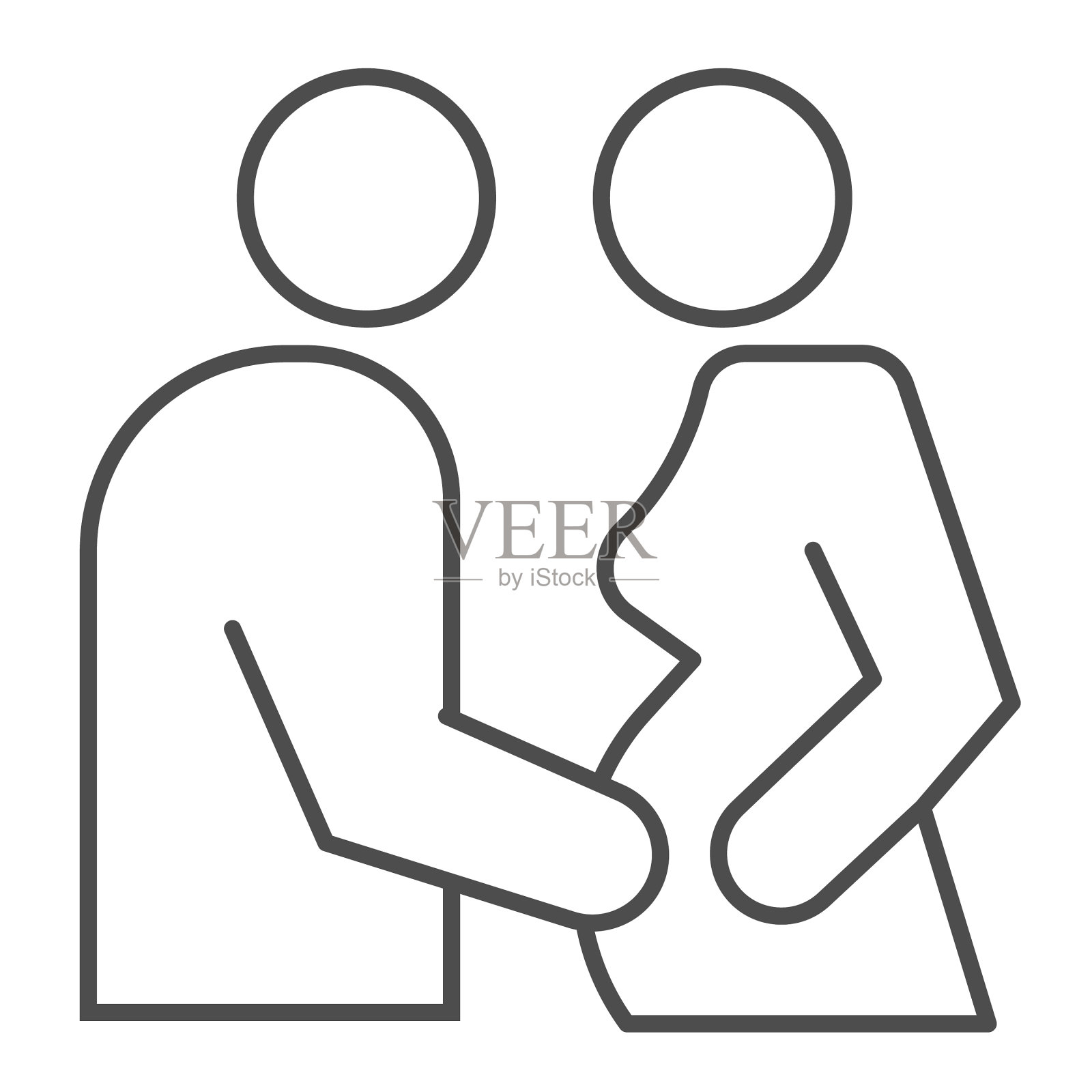 怀孕的女人和瘦线的男人象征着父母插画图片素材