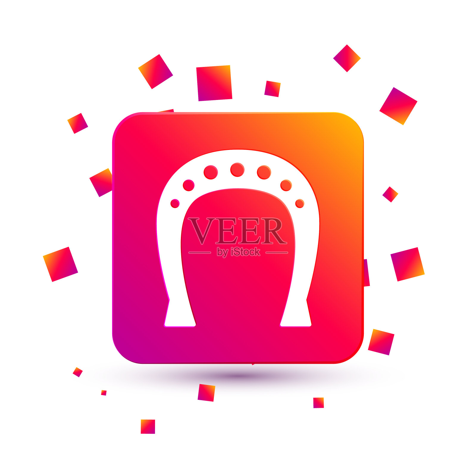 白色马蹄形图标孤立在白色背景上插画图片素材