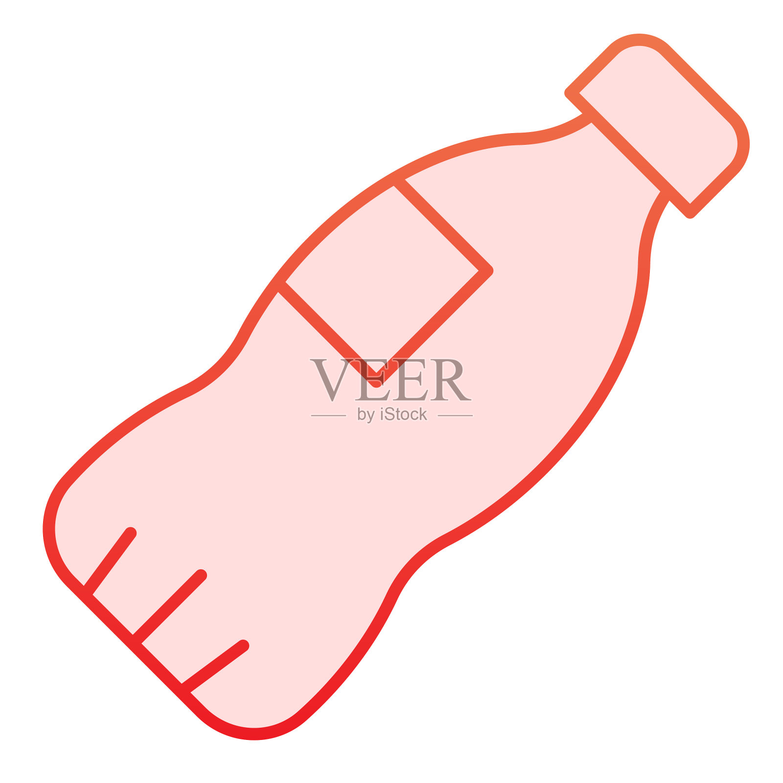 塑料瓶扁平图标包装的液体插画图片素材