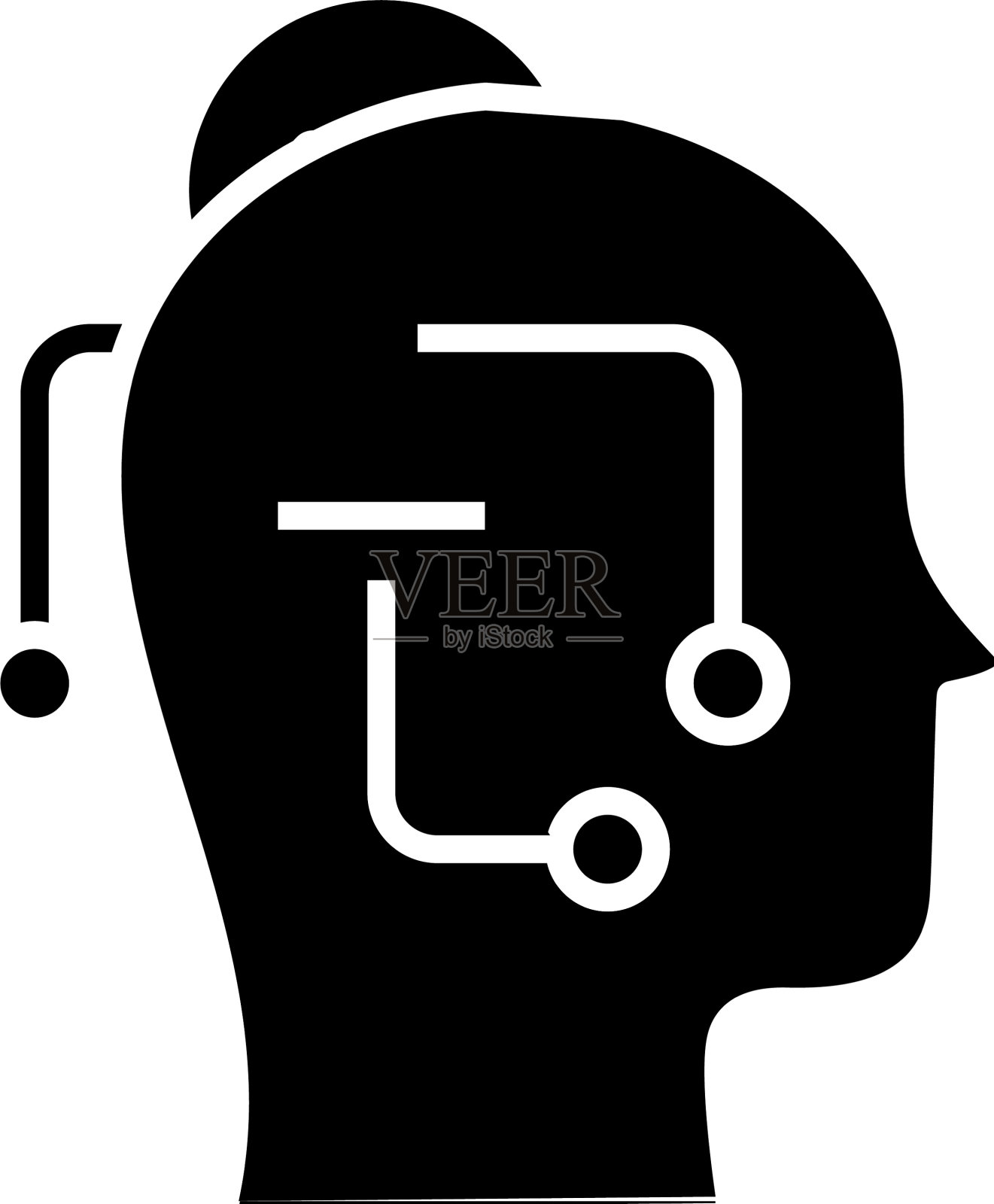 聪明的想法黑色图标概念设计元素图片