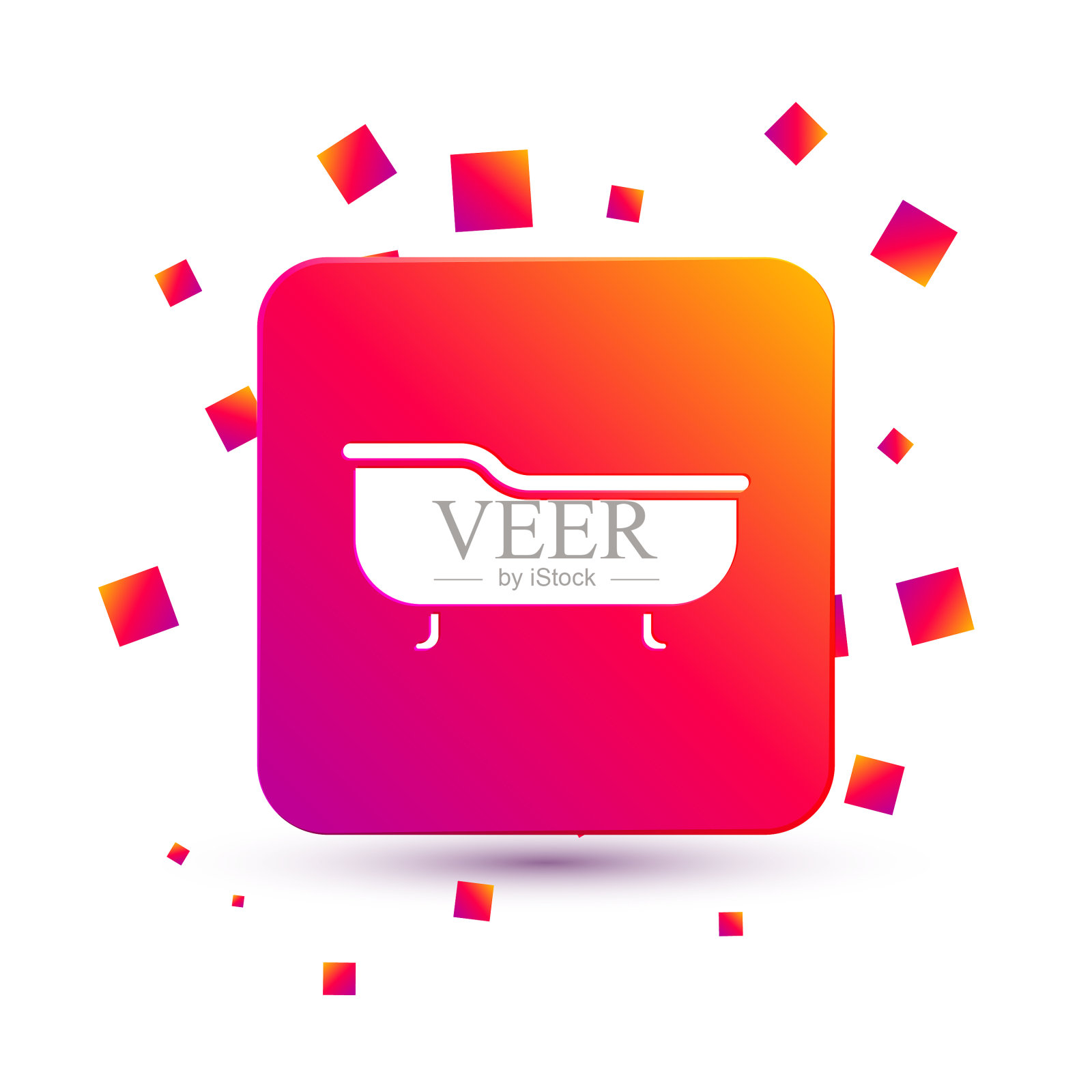 白色浴缸图标孤立在白色背景插画图片素材