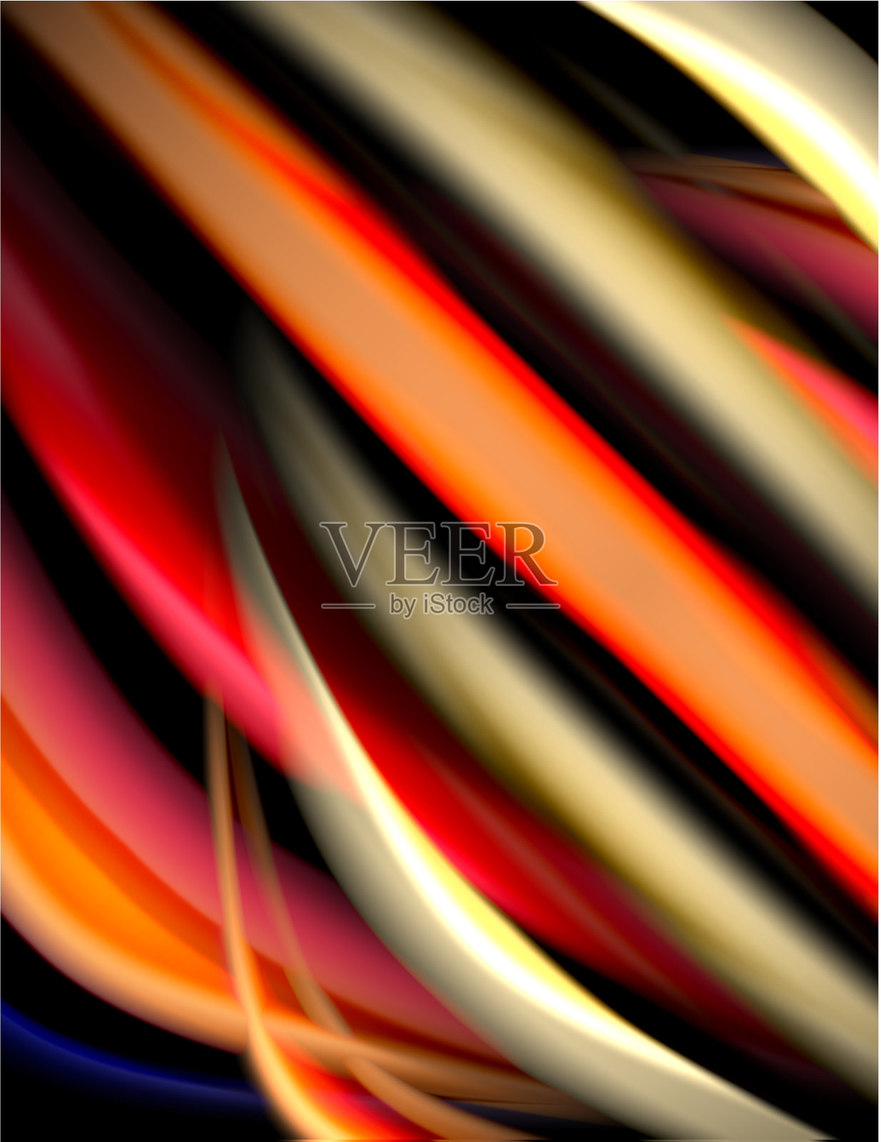 丝绸光滑的线条上的黑色液体液体的颜色插画图片素材