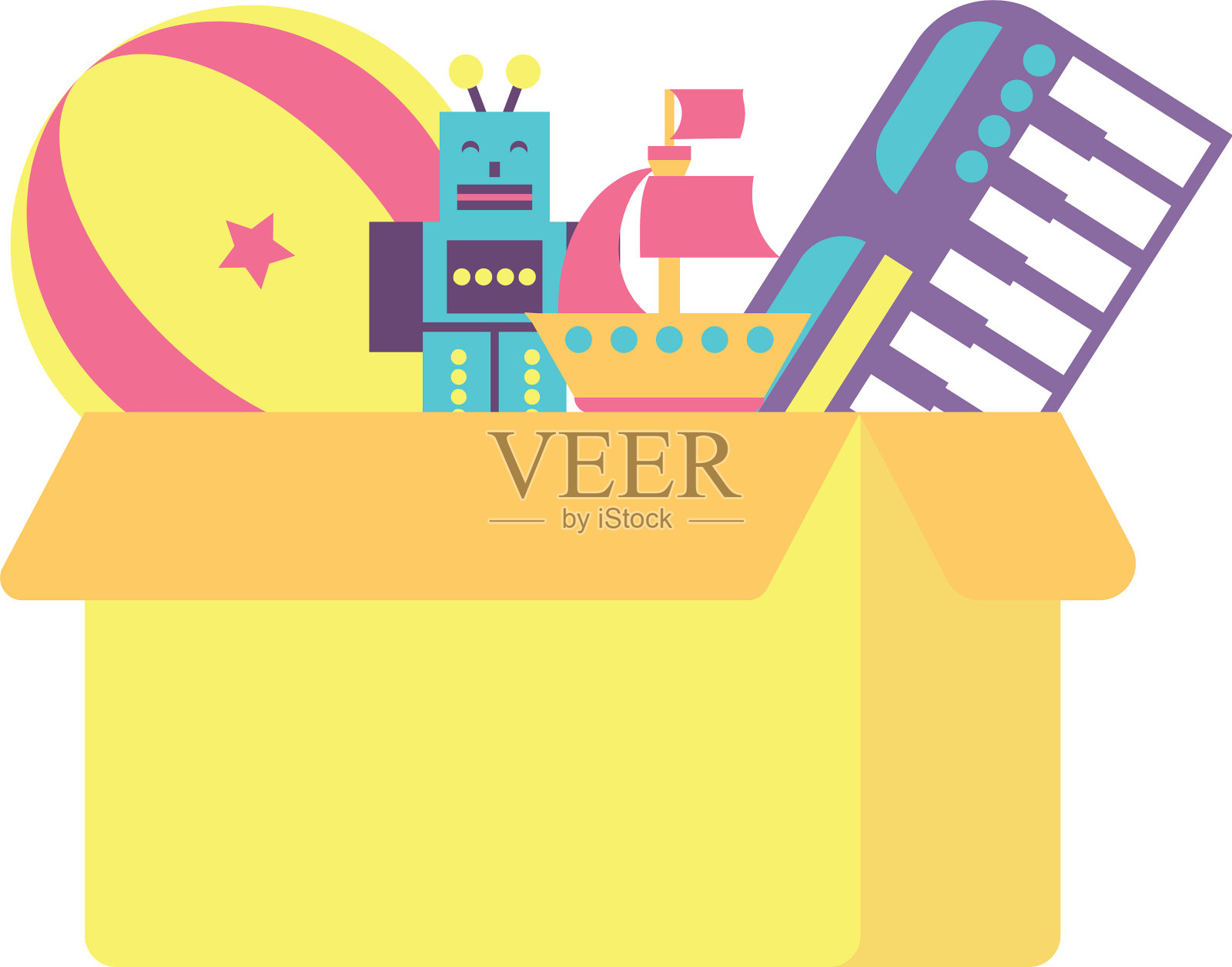 木制的儿童玩具纸盒设计元素图片