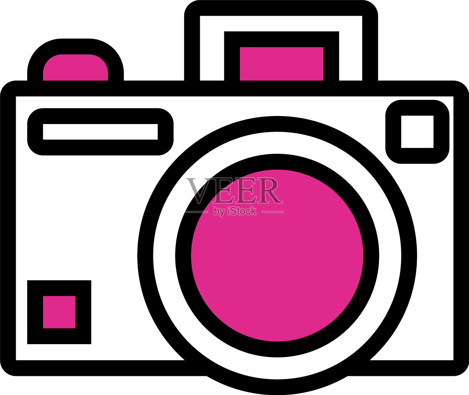 摄影相机线和图标填充样式图标素材