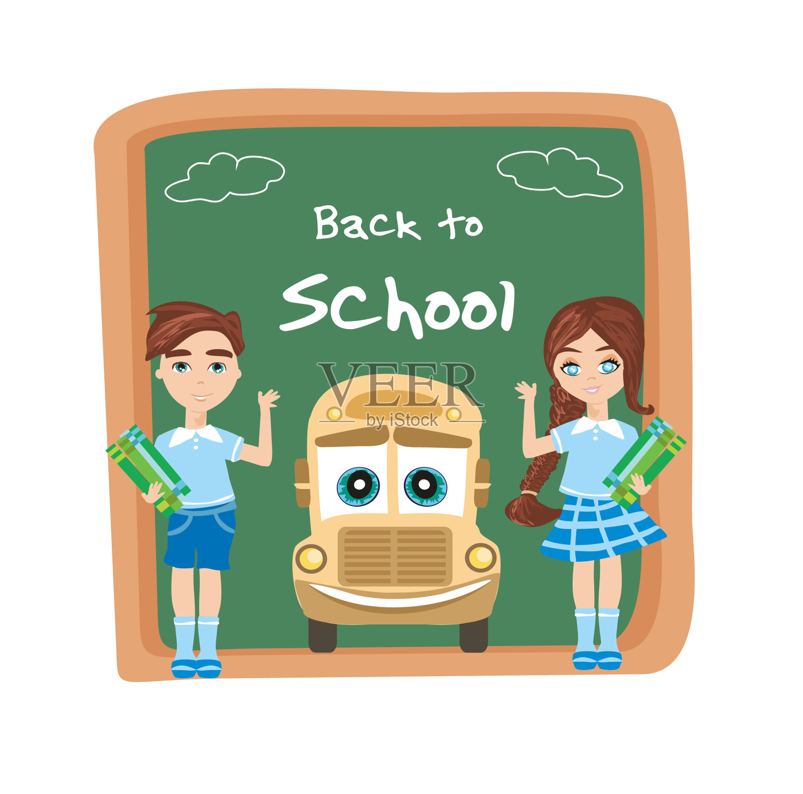 回到学校，卡校车，快乐孩子设计元素图片