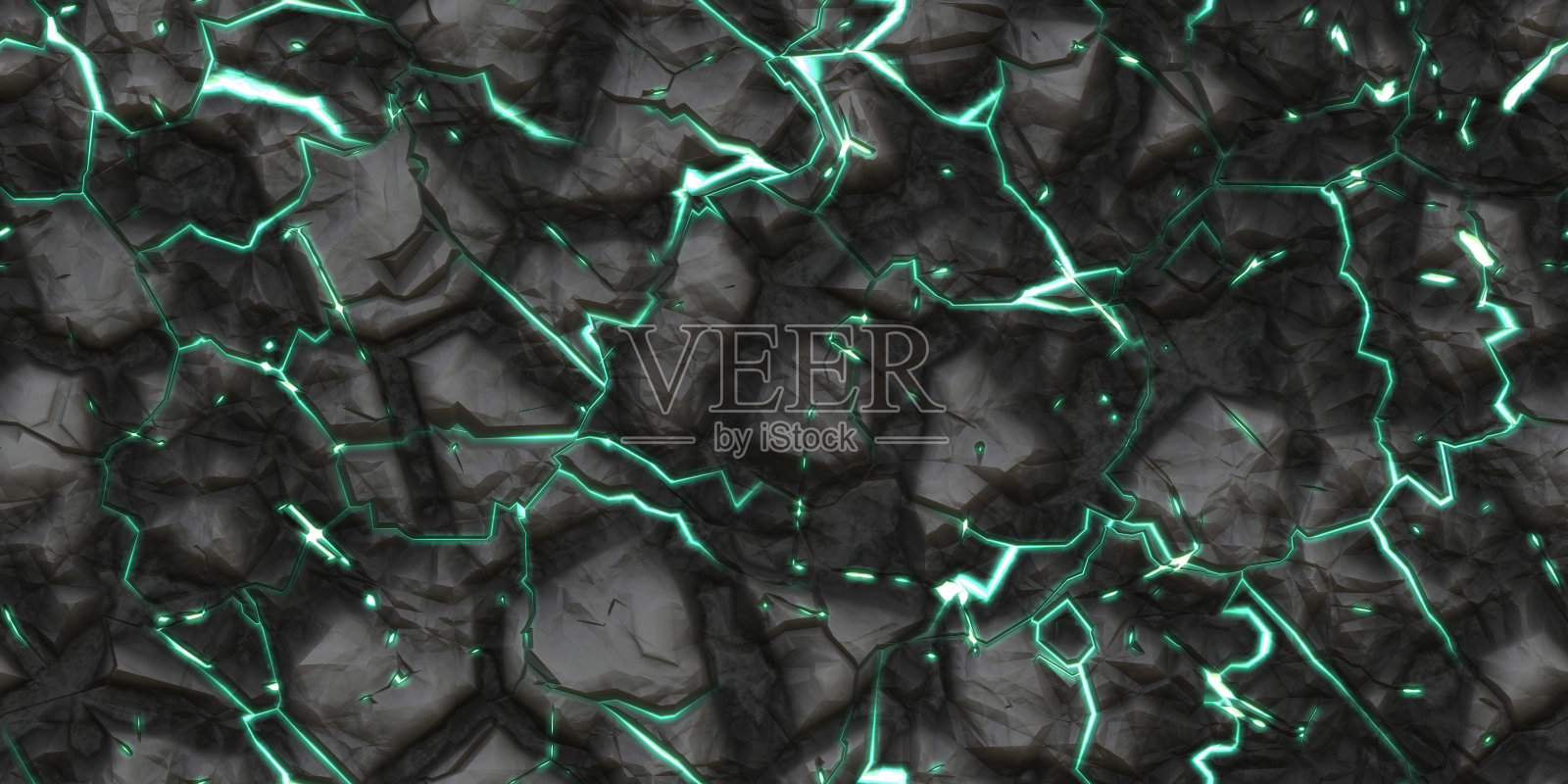 绿松石能量岩壁纹理。Power cliff stone背景。爆破岩石背景。闪亮的矿物石材墙面。照片摄影图片