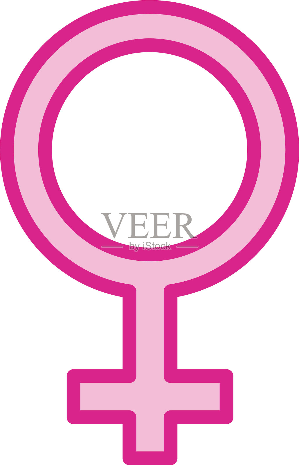 女性符号线条和填充风格设计元素图片