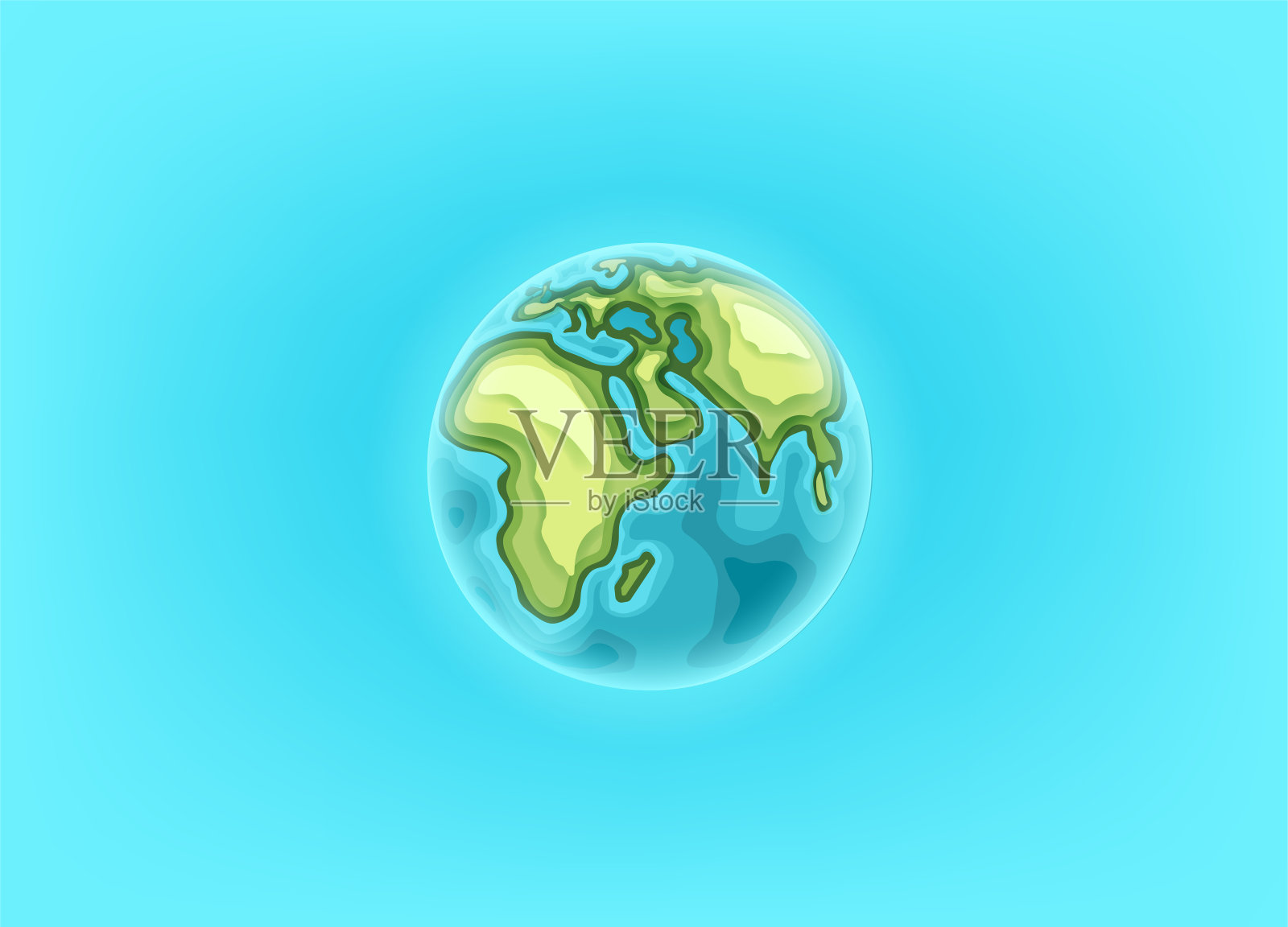 蓝色背景下的地球。登陆页矢量模板插画图片素材