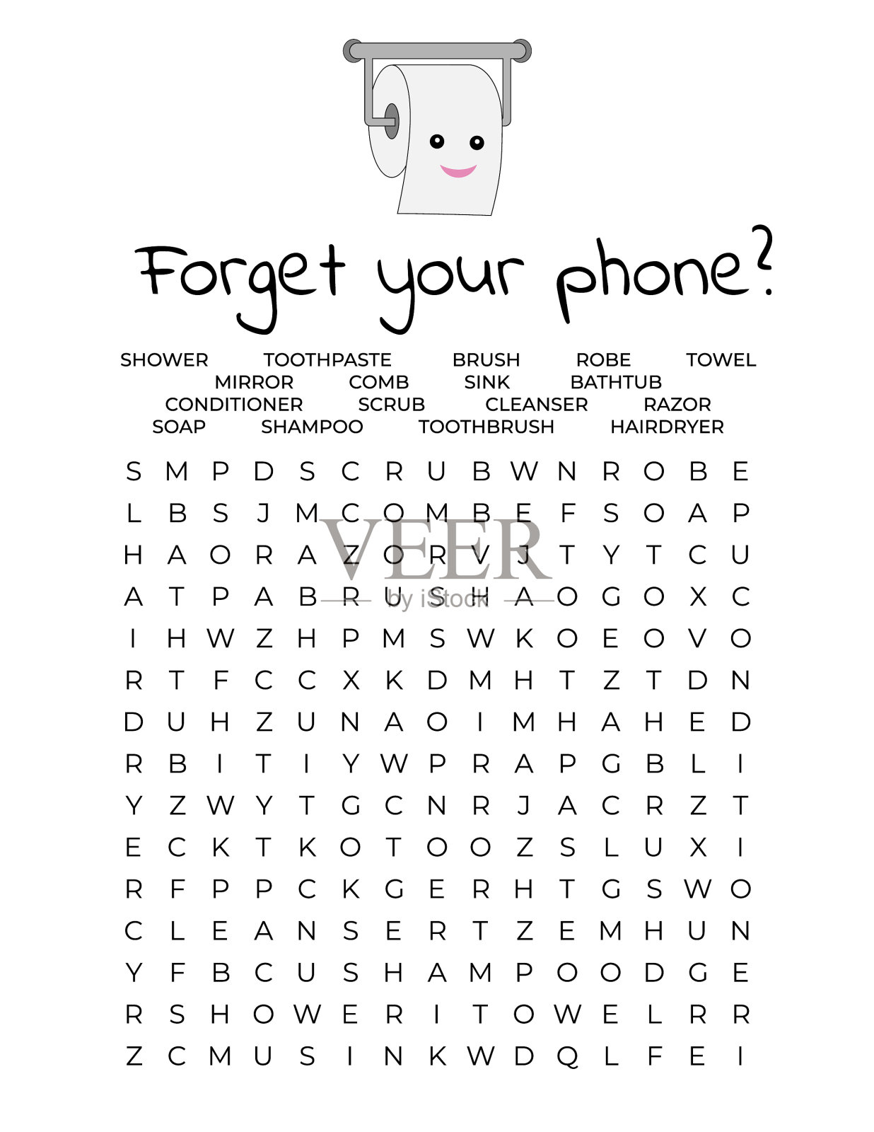 忘了你的手机吧，有趣的厕所海报厕所插画图片素材