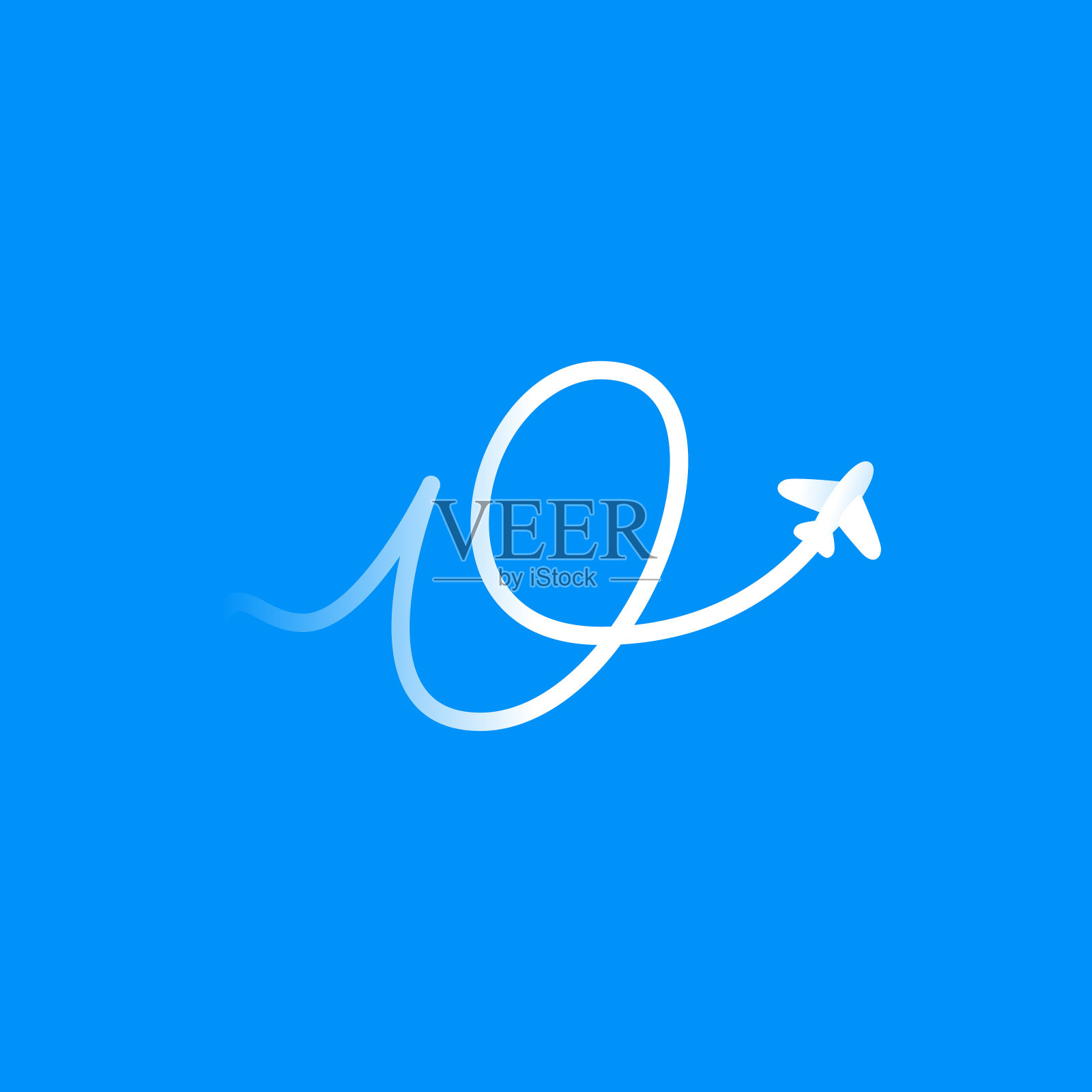 O字标志有飞机和航空公司。插画图片素材